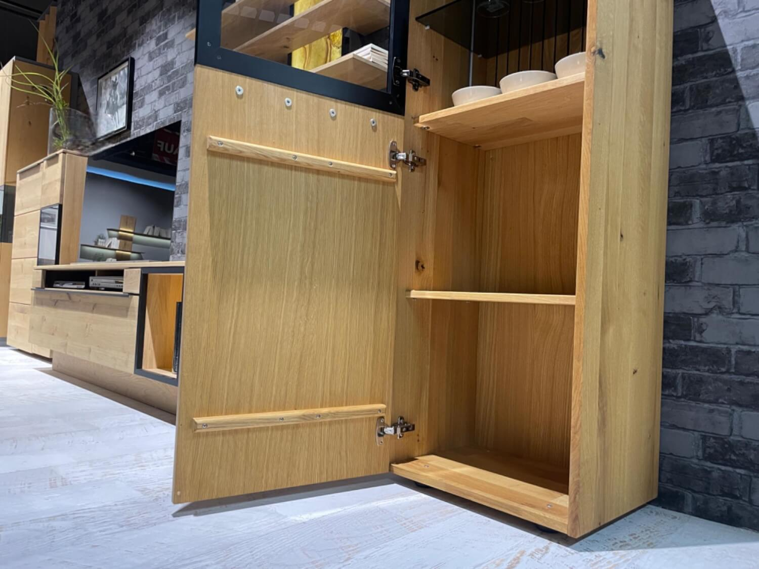 WK Wohnen - Highboard WK 490 Baristo 180180 Asteiche Massiv Natur 2502 Belassen Geölt Mit LED Beleuchtung - 4