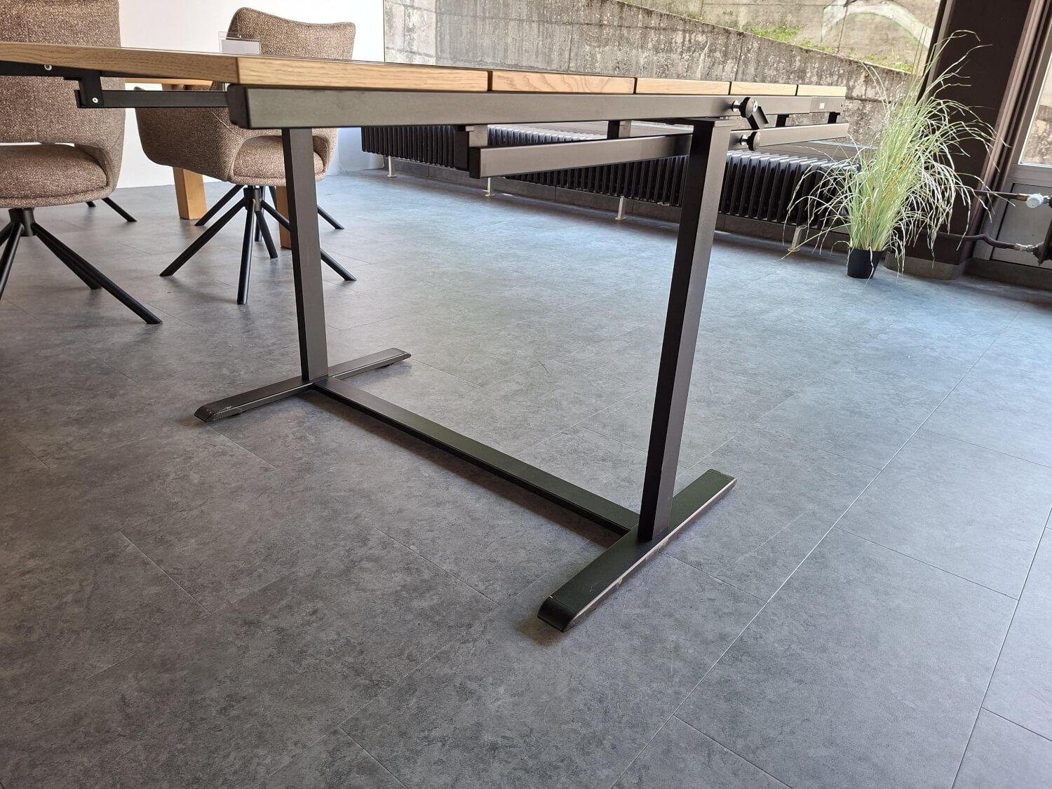 Eve Collection - Regalklappentisch 1400 Platte Wildeiche Furniert Gestell Schwarz Rollbar - 4