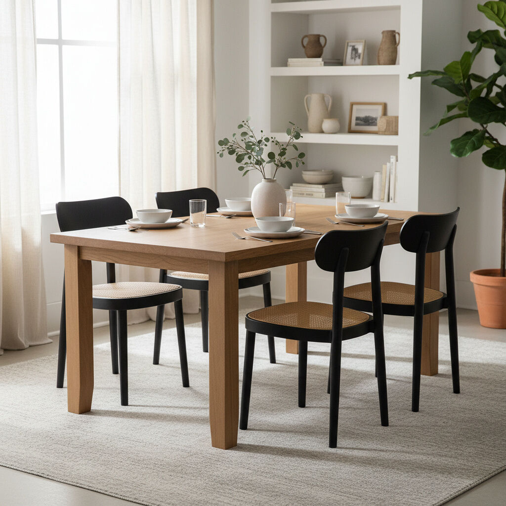 Thonet - 4er-Set Stuhlgruppe 118 Rohrgeflecht Buche Gebeizt Schwarz - 3