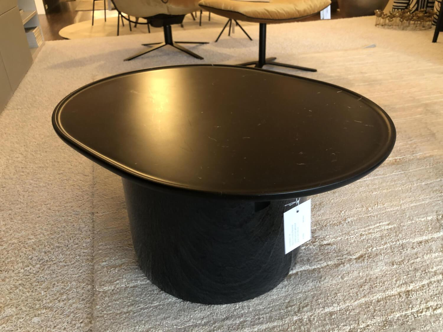 B&B Italia - 2er Set Beistelltisch Button Platte Marmor Marquinia 0955M Gestell lackiert anthrazit - 3
