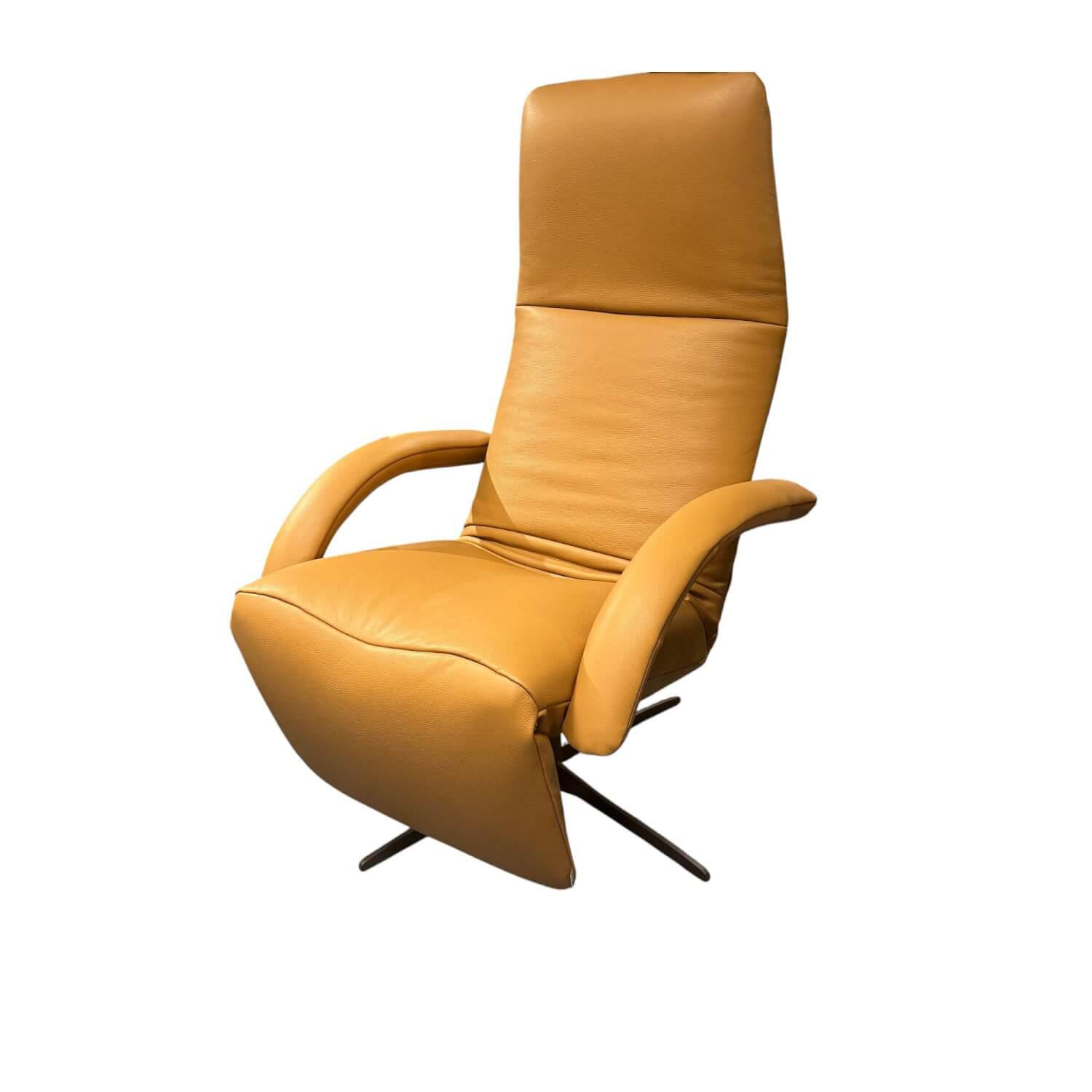 Jori - Relaxsessel Yoga JR 7360 Mono Move Medi Leder Celia Oro Gelb 4 Sternfuß Gewellt Bronze Matt Lackiert - 1
