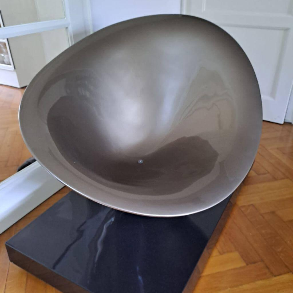 Driade - Sessel MOOR(E) Schale Polyester Glasfaserverstärkt Dunkelbraun Sockel Rechteckig Schwarz 360Grad Drehbar - 7