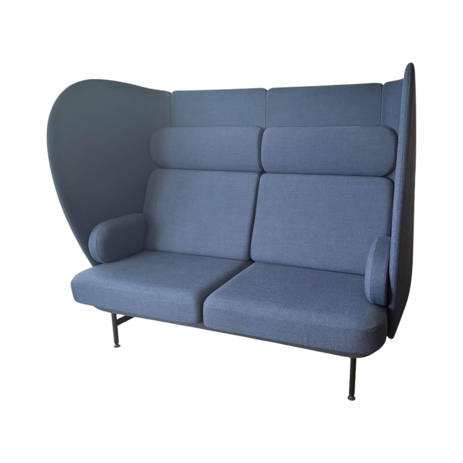 Fritz Hansen - Sofa Plenum Zweisitzer Stoff Capture 6001 Blau Gestell Metall Anthrazit Pulverbeschichtet - 1