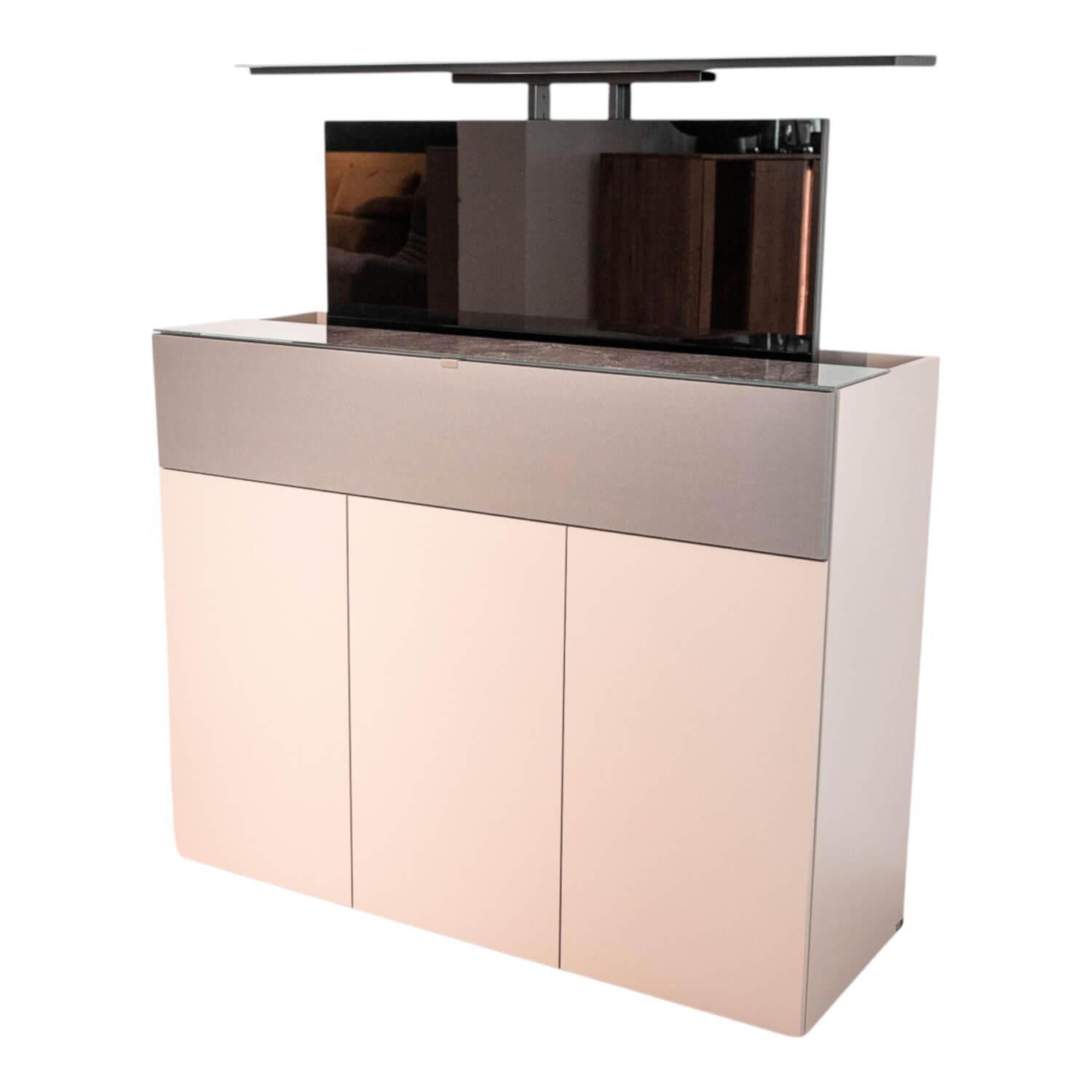 Spectral Smart Furniture - TV-Highboard JSL TV-Lift JSL1304-PE Pebble Abdeckplatte Glas - 1