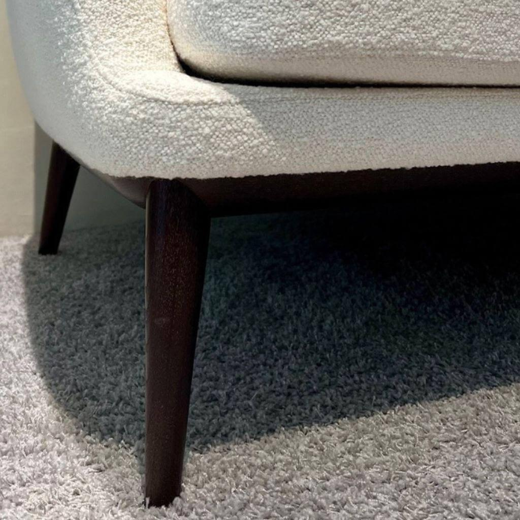 Bielefelder Werkstätten - Sofa Grace Stoff Queen 1775-171 Weiß Füße Wengefarbig Braun Gebeizt Inkl. Dekokissen - 2