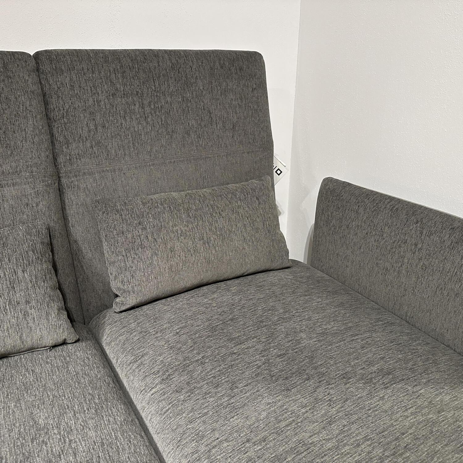 Brühl - Ecksofa Roro Medium Stoff 3249 96 Grau Mit Drehsitz Links Fuß Metall Verchromt - 3