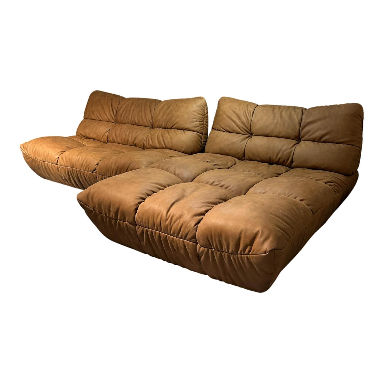 Designwerk - Ecksofa Diego Leder Eagle Camel M2104 Braun Mit Manueller Rückenverstellung - 1