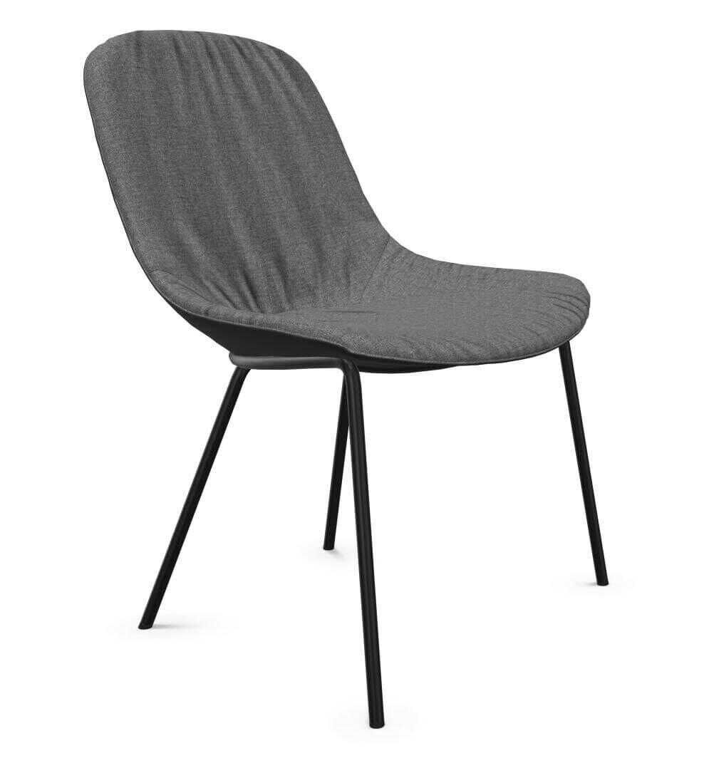 Walter Knoll - 4er-Set Stuhlgruppe Cheru Stoff Gaia 7890 Silver Grau - 3