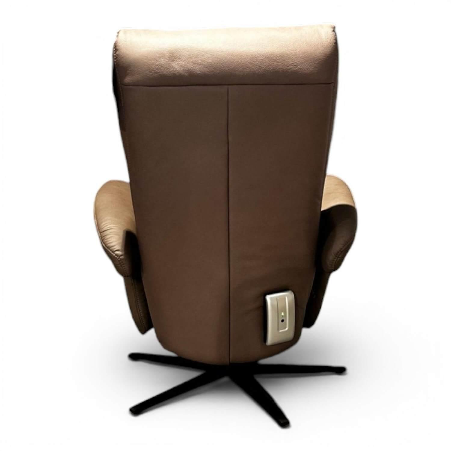 himolla - Sessel 8937 Easy Swing M Leder 24 Longlife Rustika Kokos Braun Gestell Metall Schwarz Mit Elektrischer Verstellung - 4
