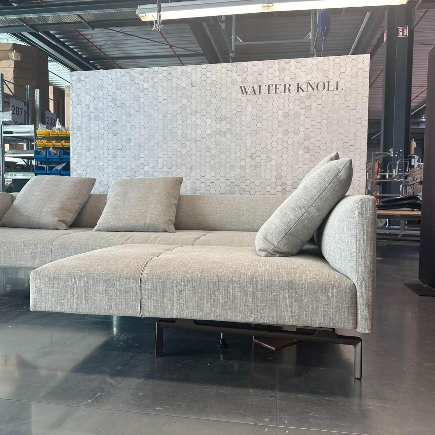 Walter Knoll - Ecksofa Muud Stoff Canto Pearl Beige Kufen Metall Matt Schwarz Pulverbeschichtet Mit Stoppgleitern - 4