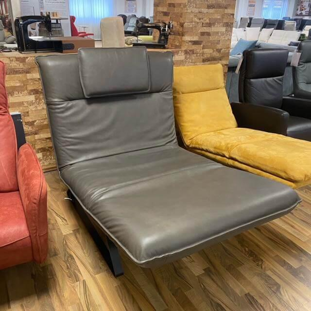 Nolte - Relaxliege Prato Bezug Leder 90 23 26 Rancho Grau Braun Gestell 23 Stahl Inklusive Akku - 3