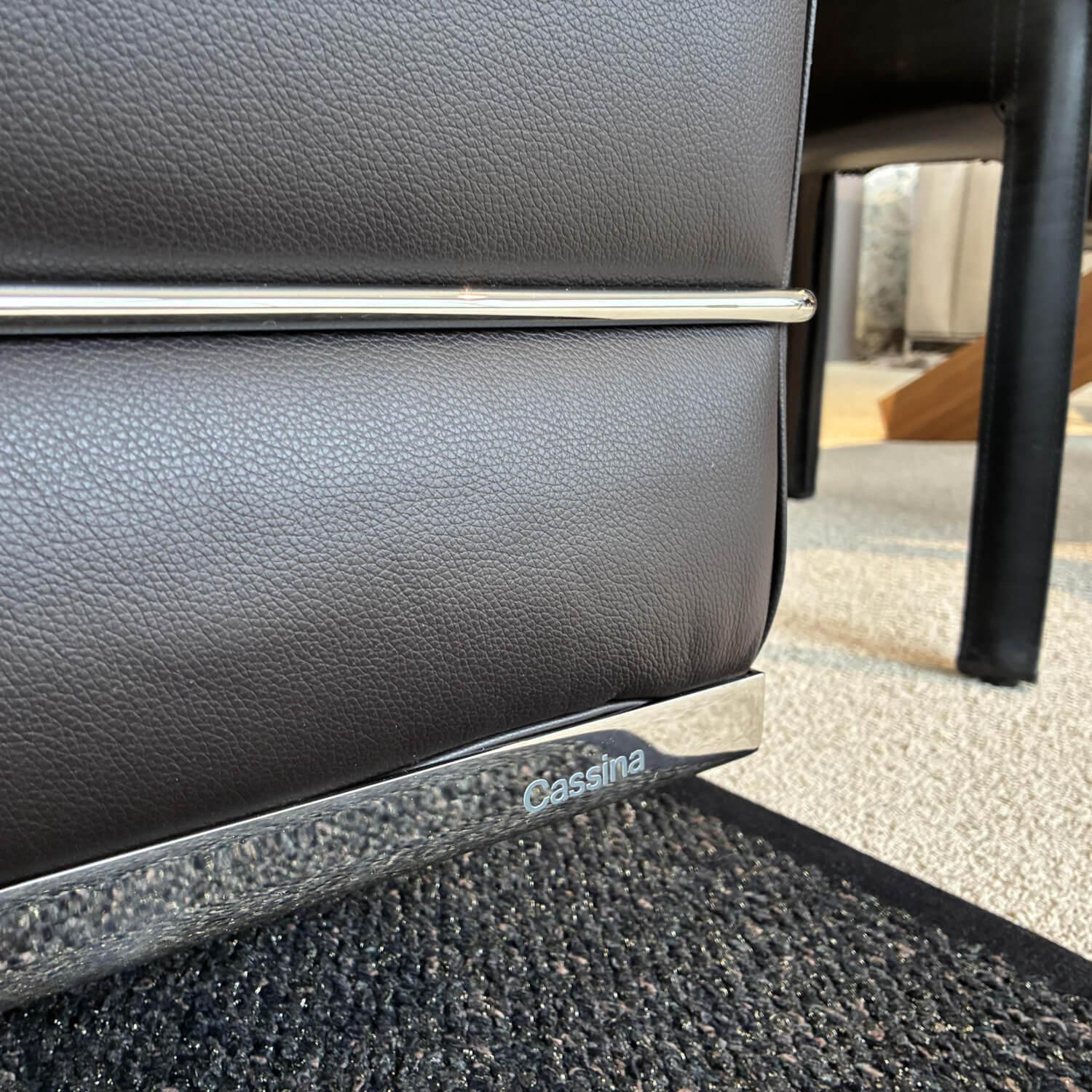 Cassina - Sessel 3 Grand Comfort Leder Scozia 13X202 Umbra Braun Gestell Verchromt - 5