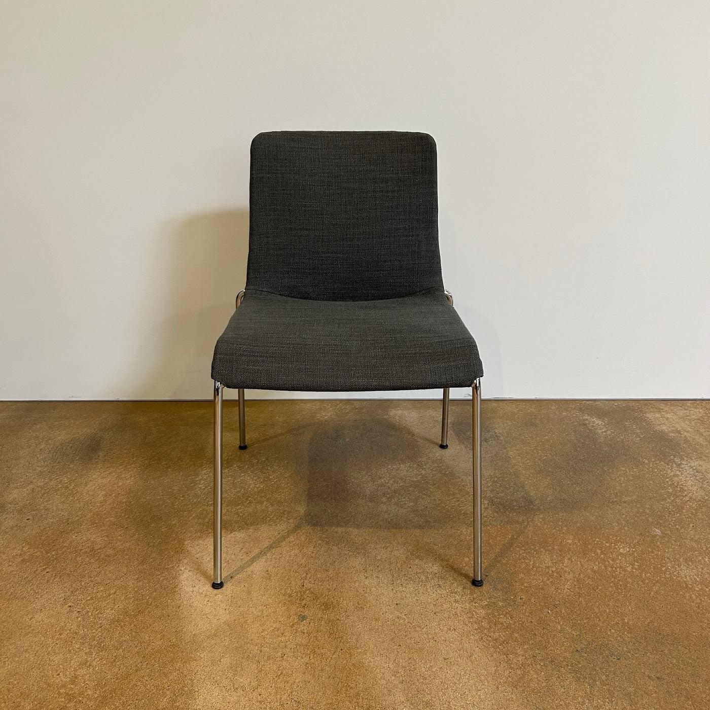 Walter Knoll - 6er Set Stuhl Liz 1300 Stoff Bora Slate Grau Gestell Hochglanz Verchromt Stapelbar Mit Kunststoffgleitern - 4