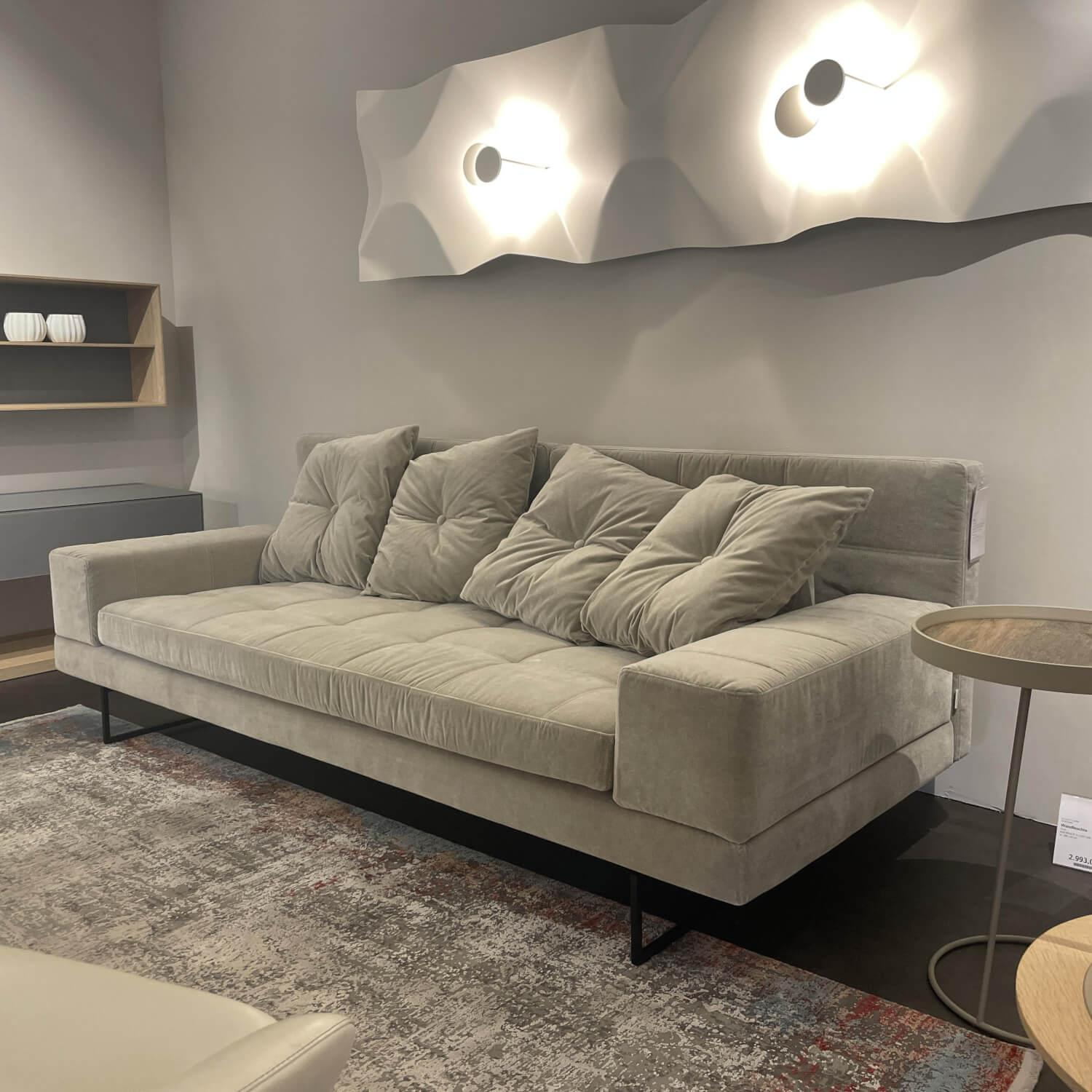 Brühl - Sofa Amber Large Stoff Beige Grau 4473 0090 Fuß Filigran Schwarz - 5