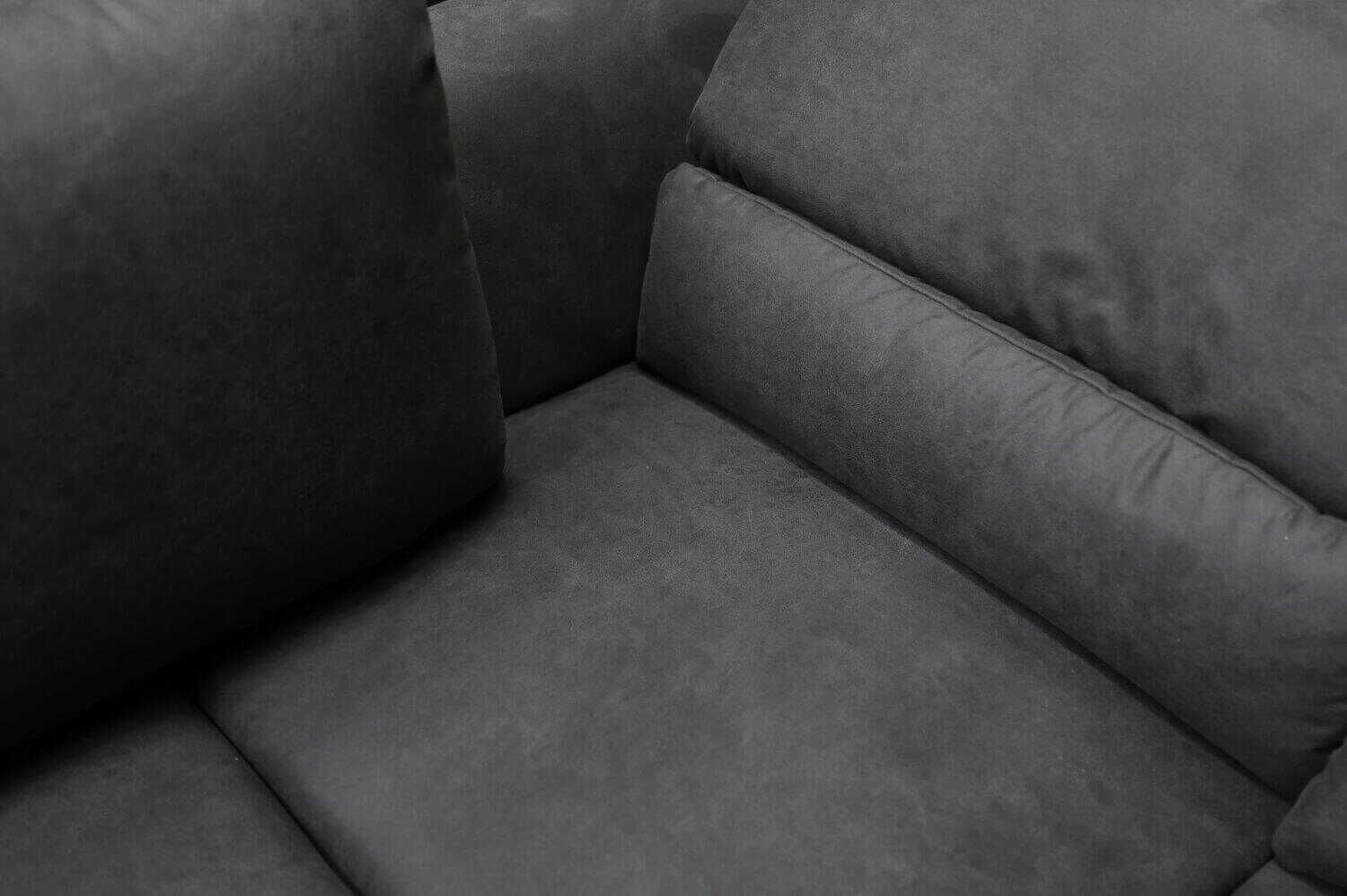 Sofa Gloria Grace Bingo Anthrazit B2 mit Relaxfunktion und Hochklappbarem Rücken