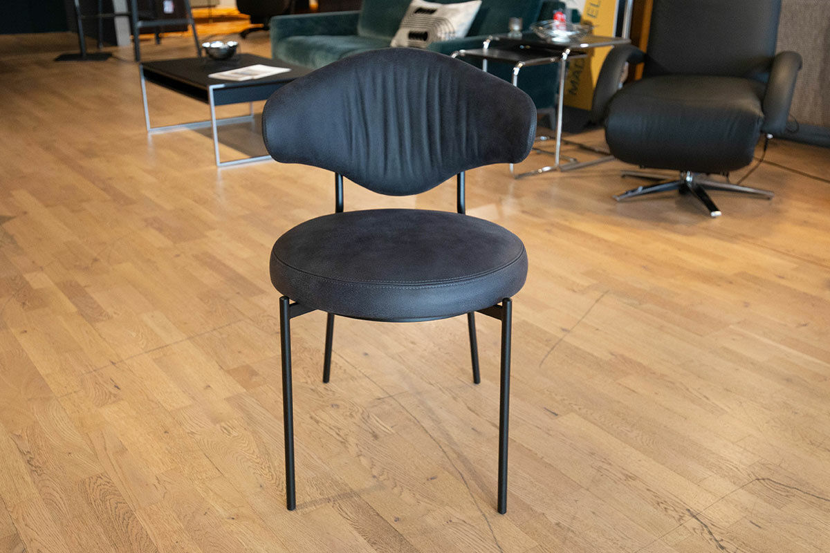 KFF - 4er-Set Stuhlgruppe Icon Leder Vintage 1901 Schwarz Gestell Schwarz - 6