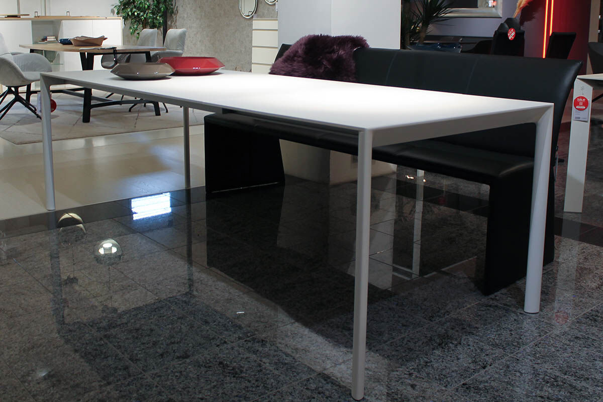 Kristalia - Esstisch Maki Ausziehbar Fenix-NTM Laminat Weiße Kante Gestell Aluminium Weiß - 2