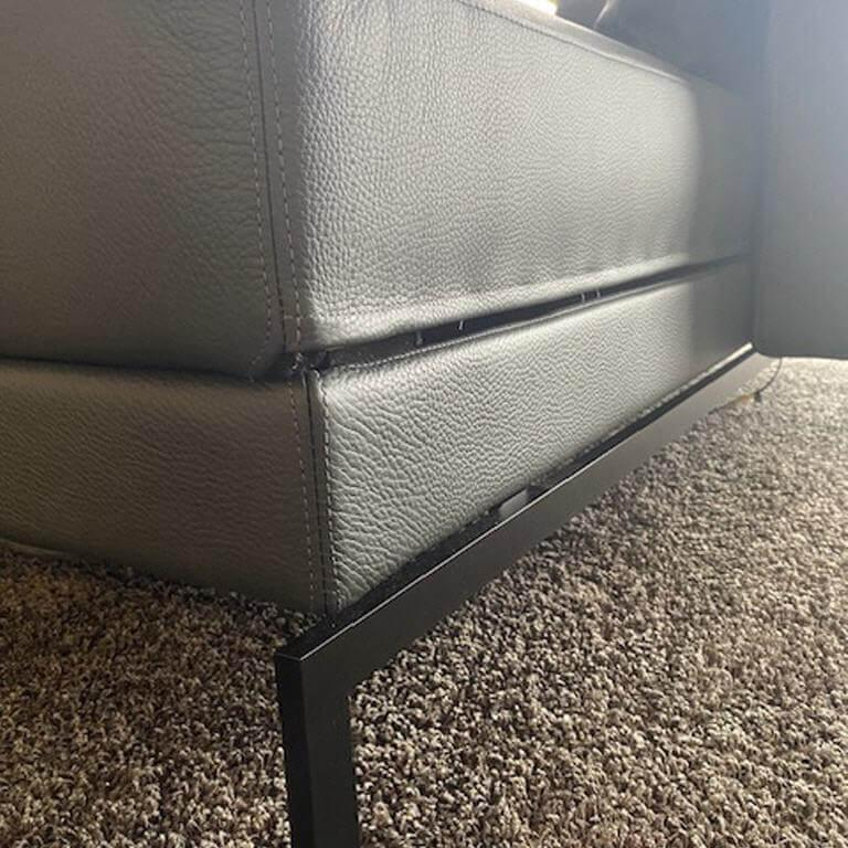 Brühl - Ecksofa Moule Medium Leder Unit 0095 Schwarz Kufe Schwarz Pulverbeschichtet - 4