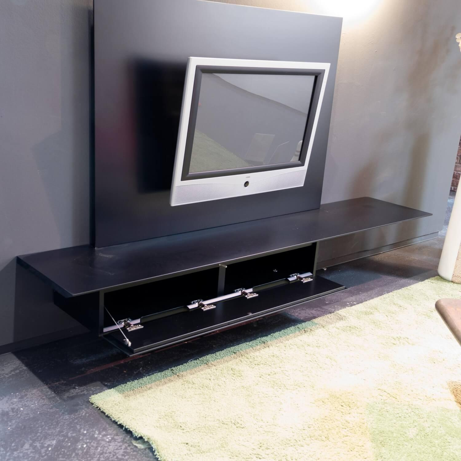 Kettnaker - Sideboard Lack Schwarz Mit Abdeckplatte Und TV-Panel Ohne Fernseher - 2