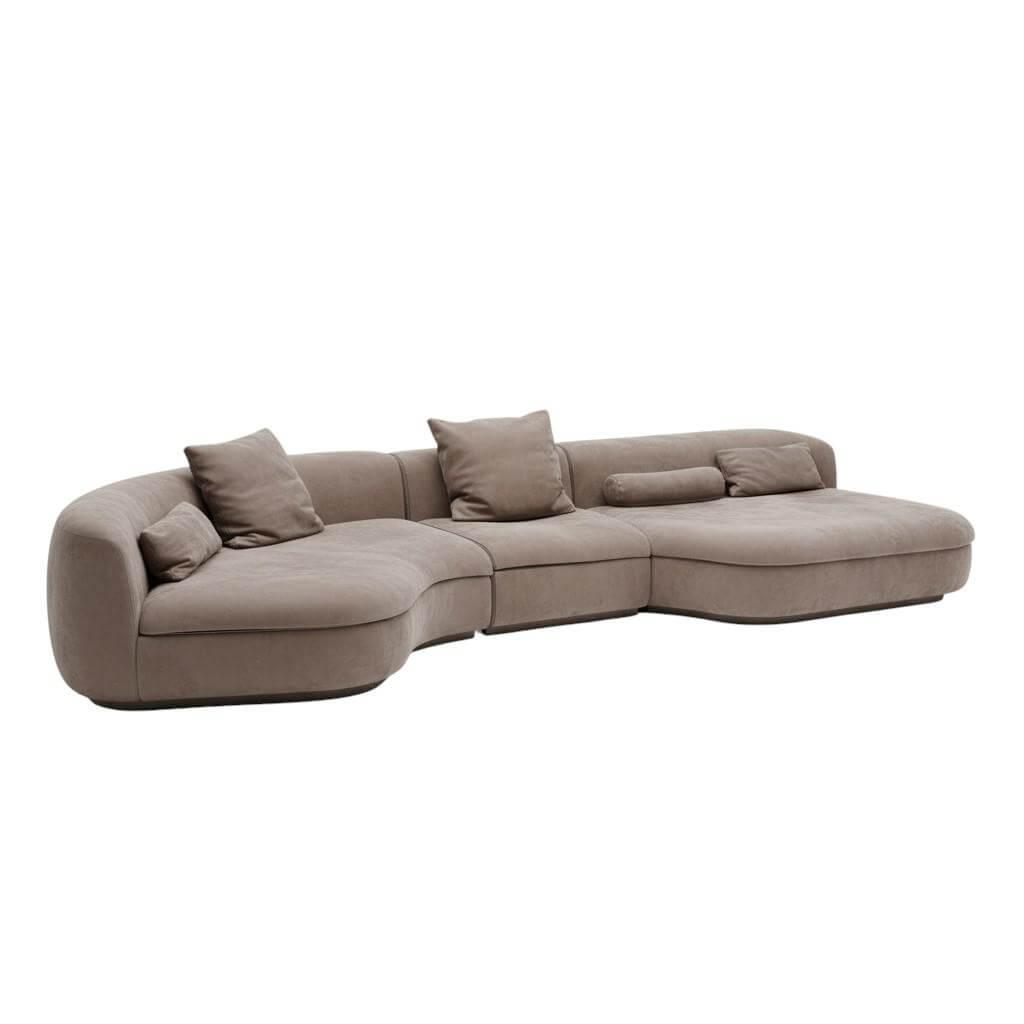 Baxter - Sofa Piaf And Console Calix Leather Kashmir Boue Cat.A Console Solid Limewood - 1