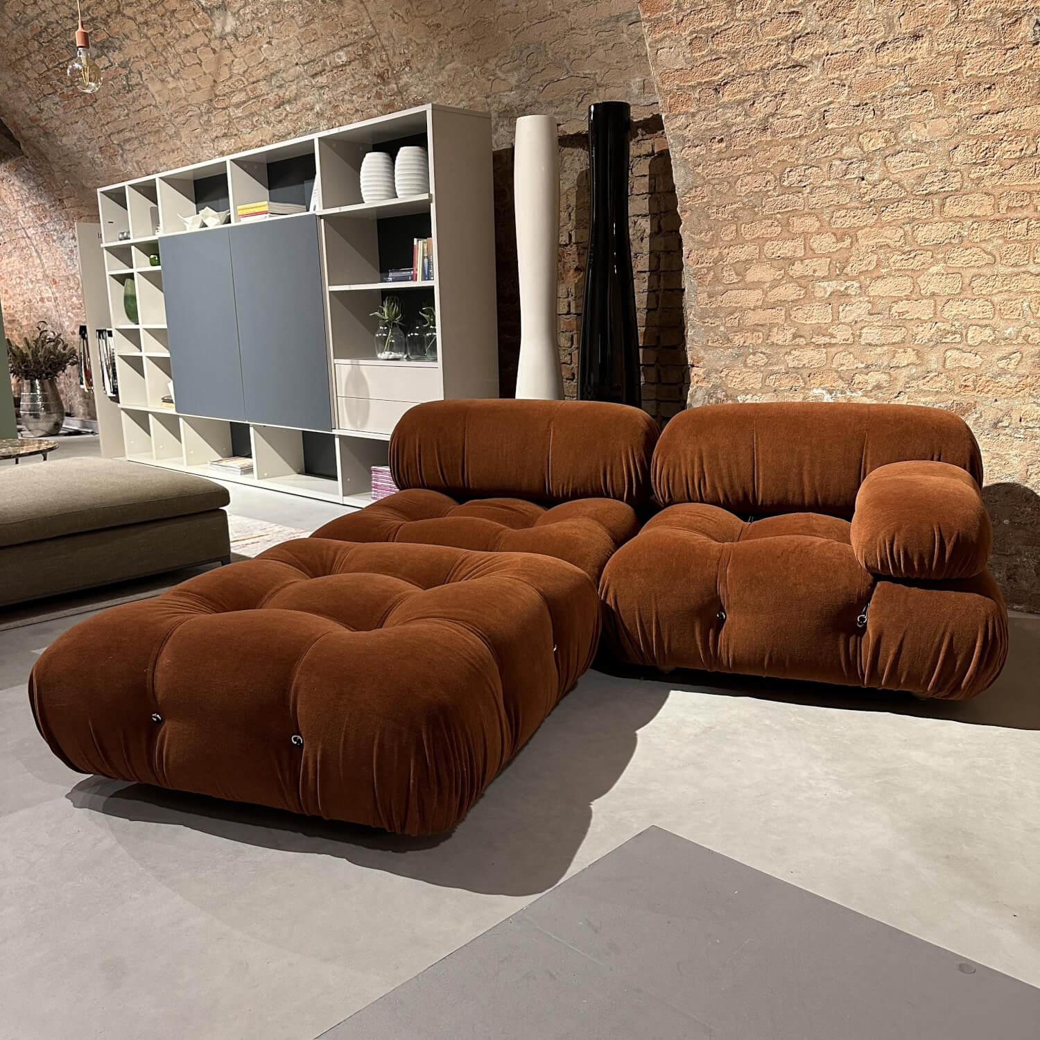 B&B Italia - Sofa Camaleonda Stoff Licata Terracotta Lussio Braun Füße Buche Natur 0441F Metallelemente Verchromt - 7