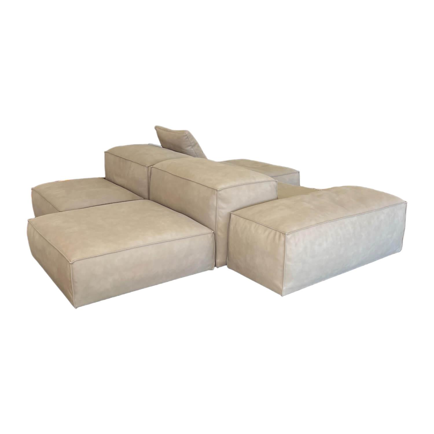 Living Divani - Sofa Extrasoft Leder Seta New Scotland Tortora 702 - 1