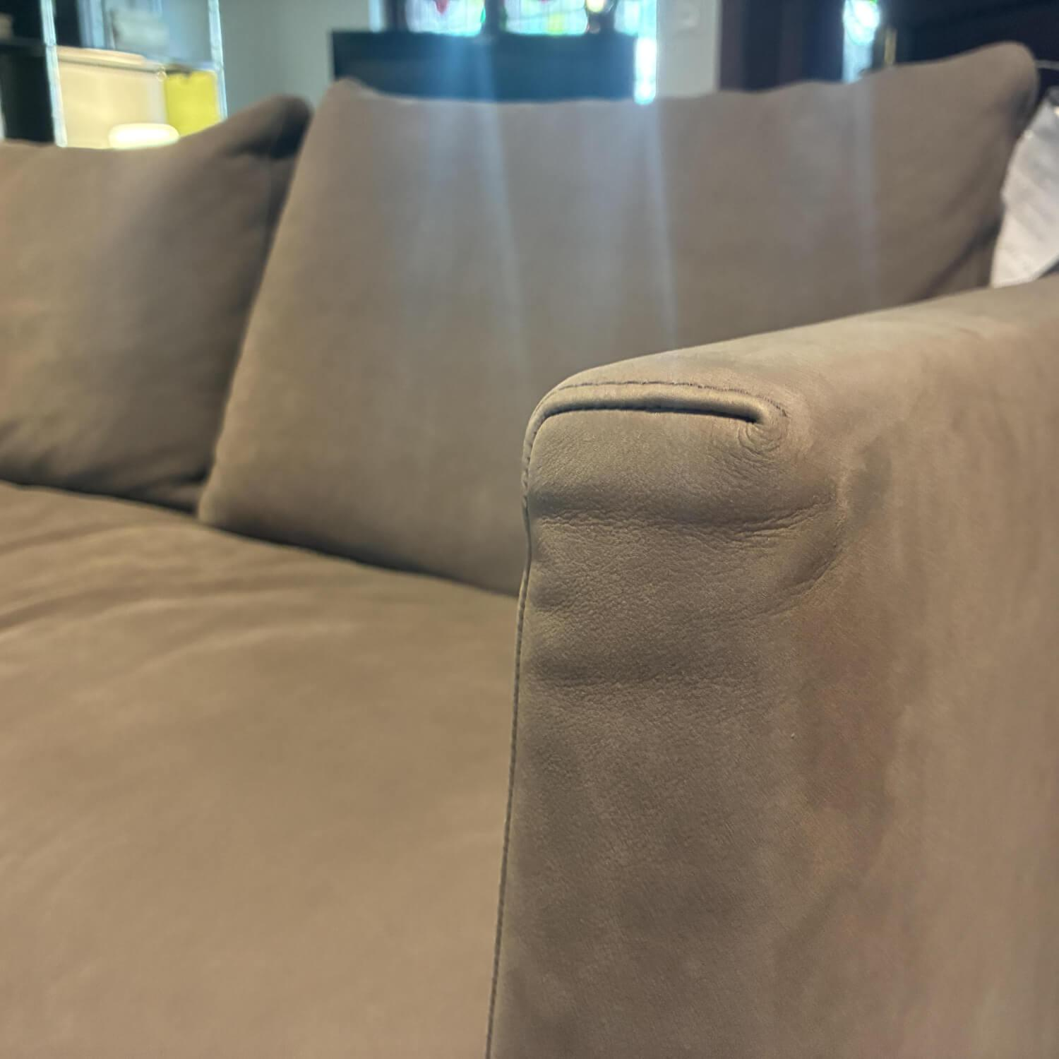 COR - Sofagarnitur Pilotis Sofa Und Sessel Leder 683 Taupe Braun Füße Schwarzchrom - 7