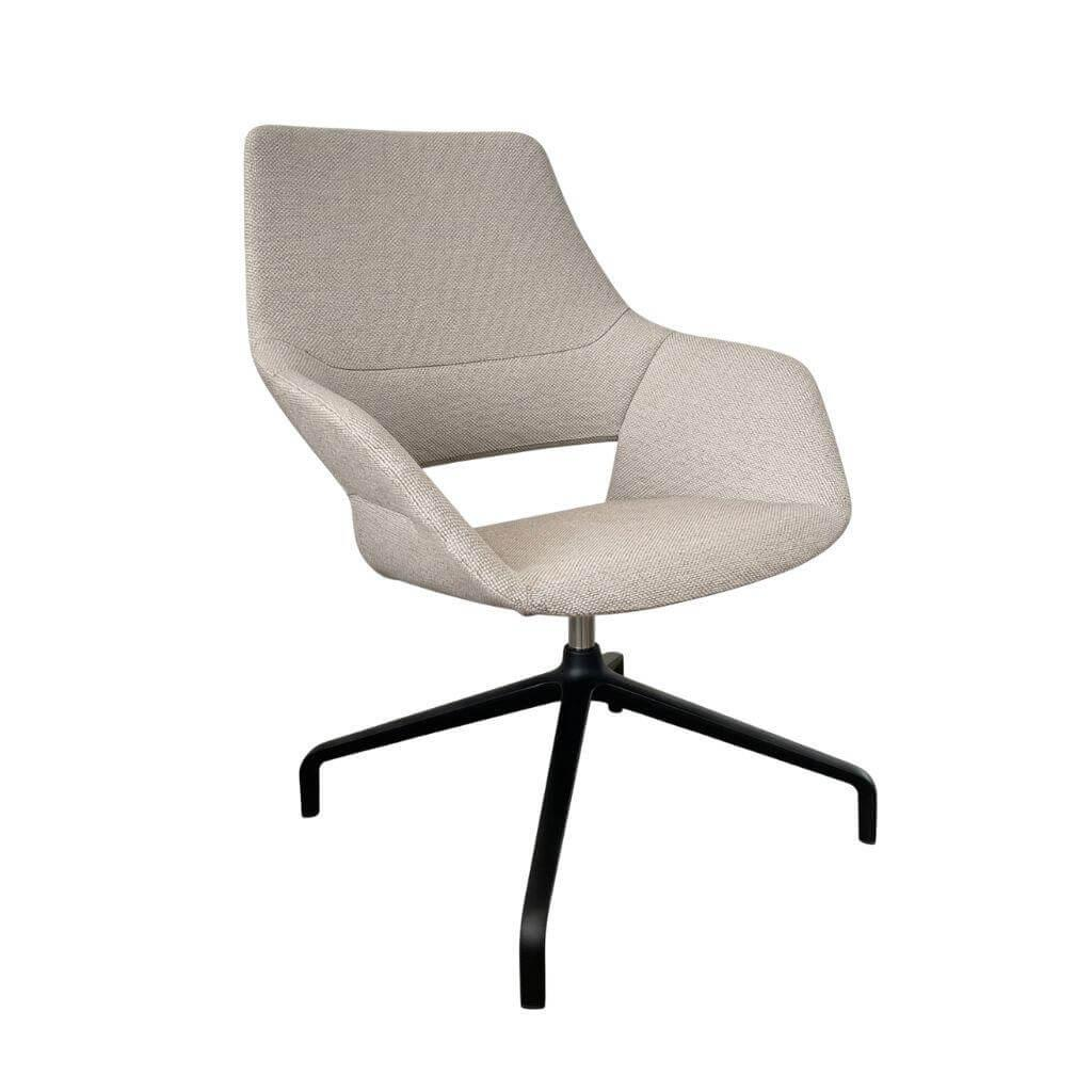 Wilkhahn - Sessel Occo Lounge Stoff Credo 94 Braunbeige Gestell Schwarz Strukturmatt - 1