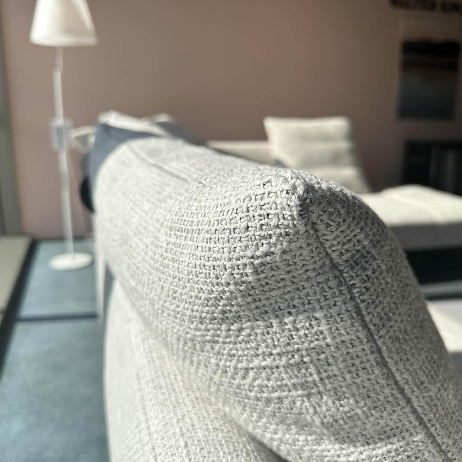 Walter Knoll - Ecksofa Muud Stoff Weave 7757 Pearl Gestell Schwarz Nackenrolle Leder Paco Black Schwarz - 9