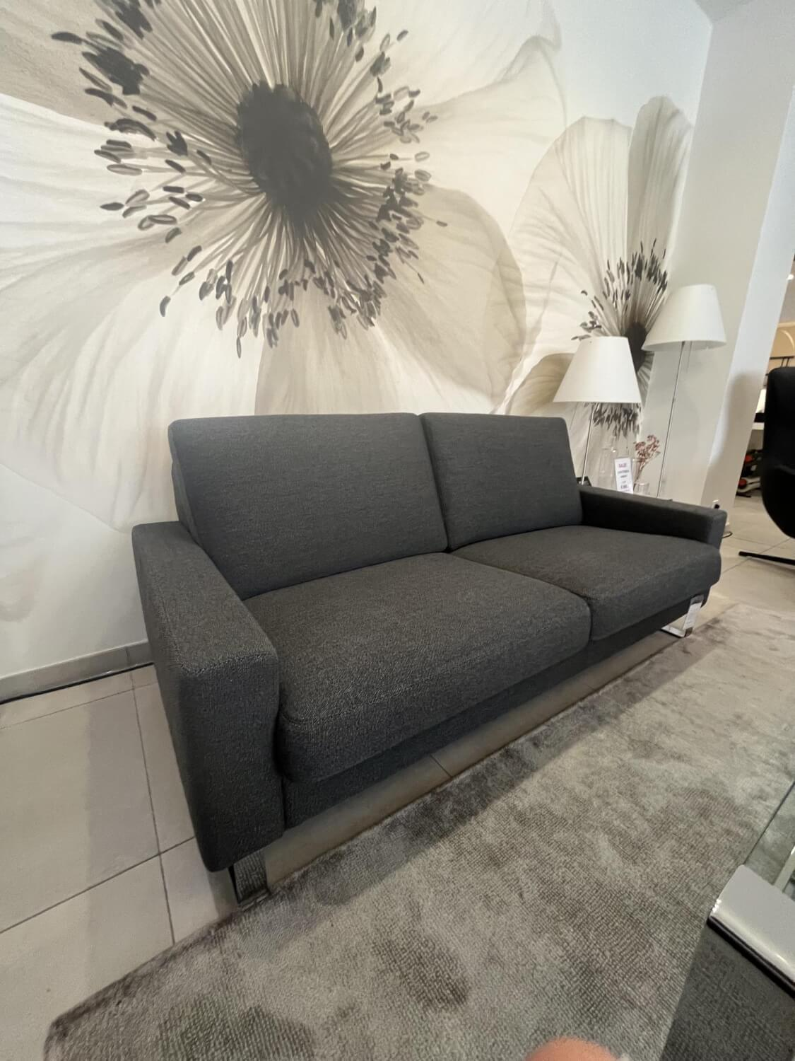 Erpo - Sofa Classic CL500 Stoff Prairie 202 88 Grau Metallkufe Chrom Hochglanz - 3