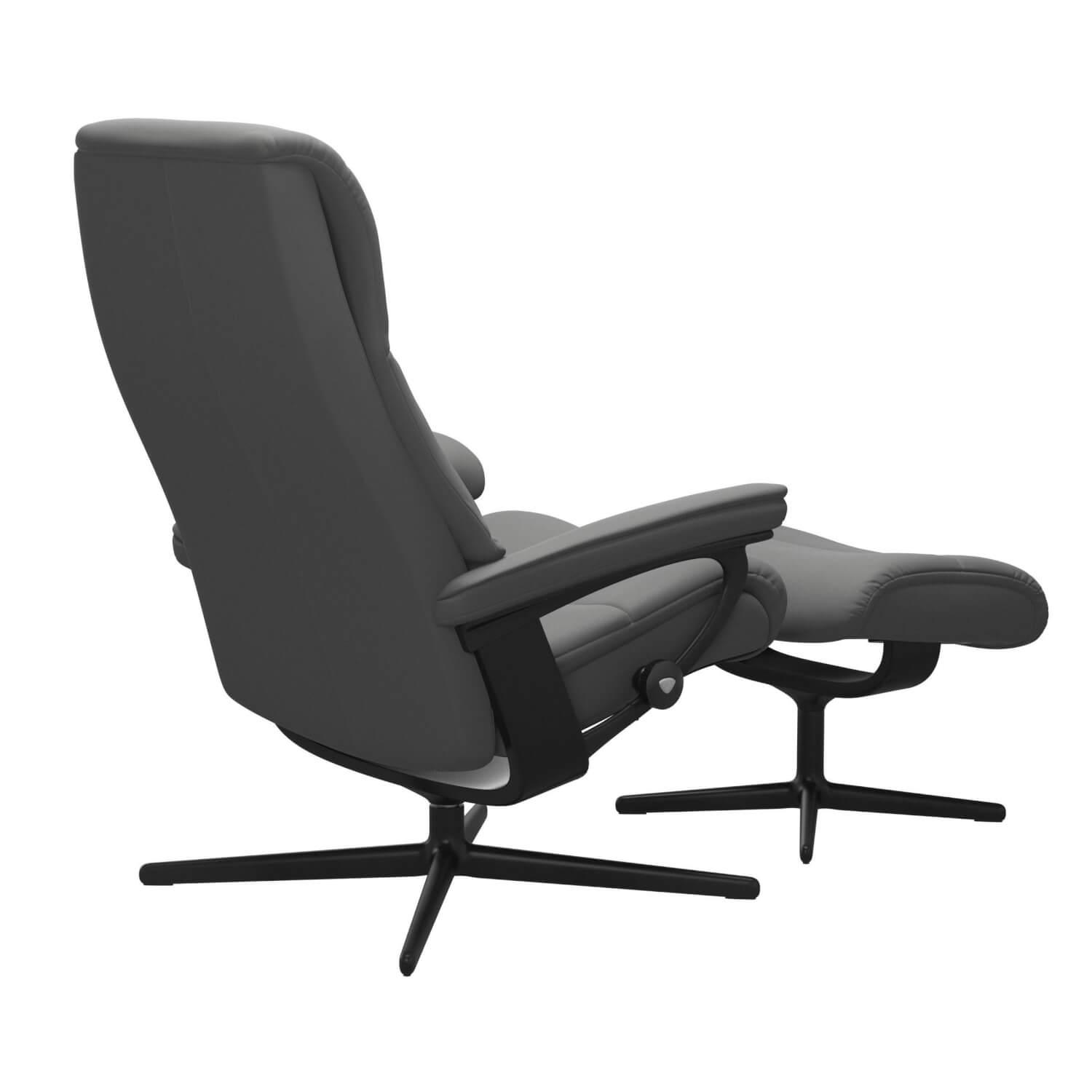 Stressless - Relaxsessel View L Mit Hocker Leder Paloma Neutral Grey Gestell Cross Holz Schwarz - 2