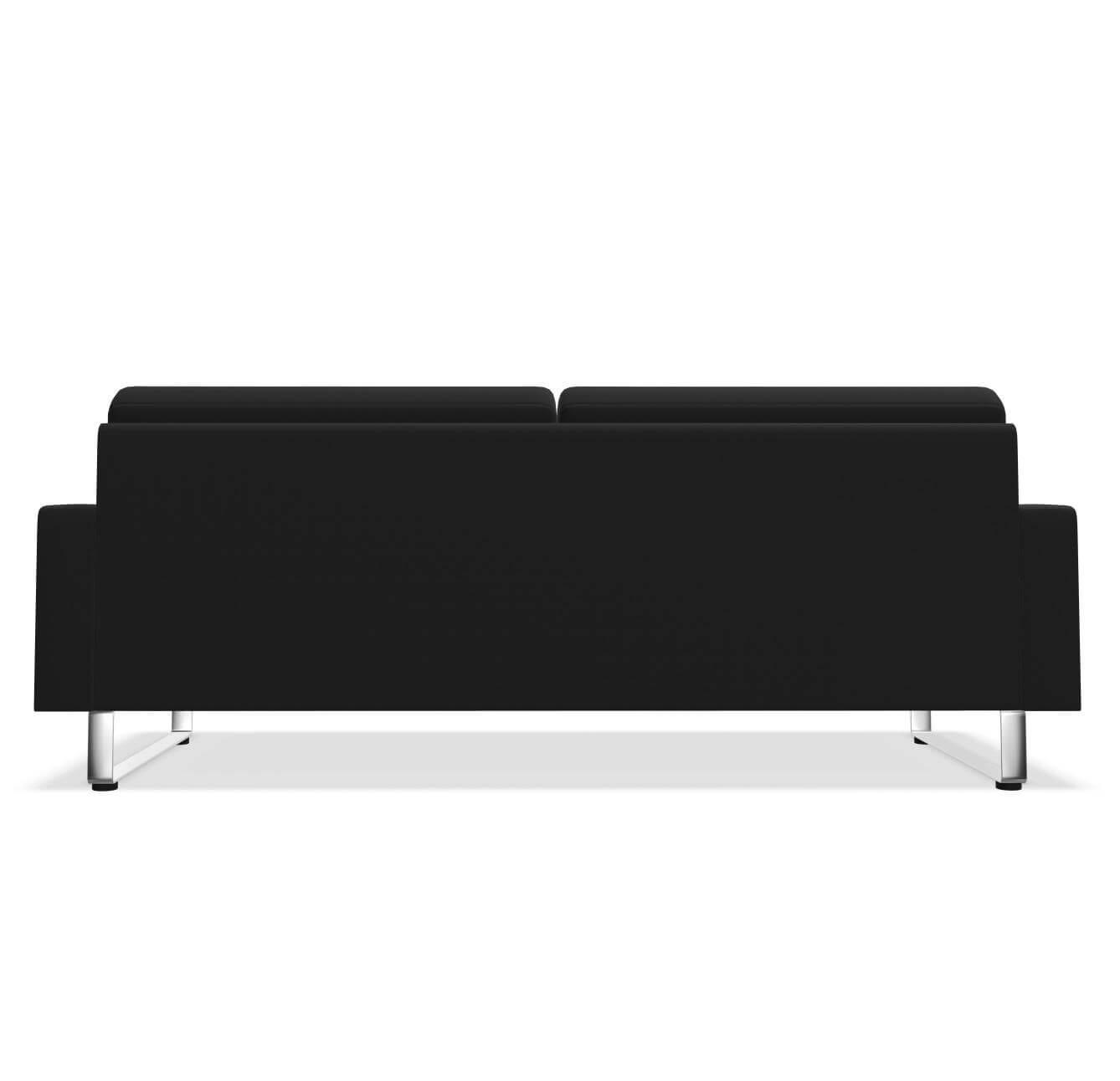 Sofa Conseta Leder 286 Schwarz Metallkufen Verchromt