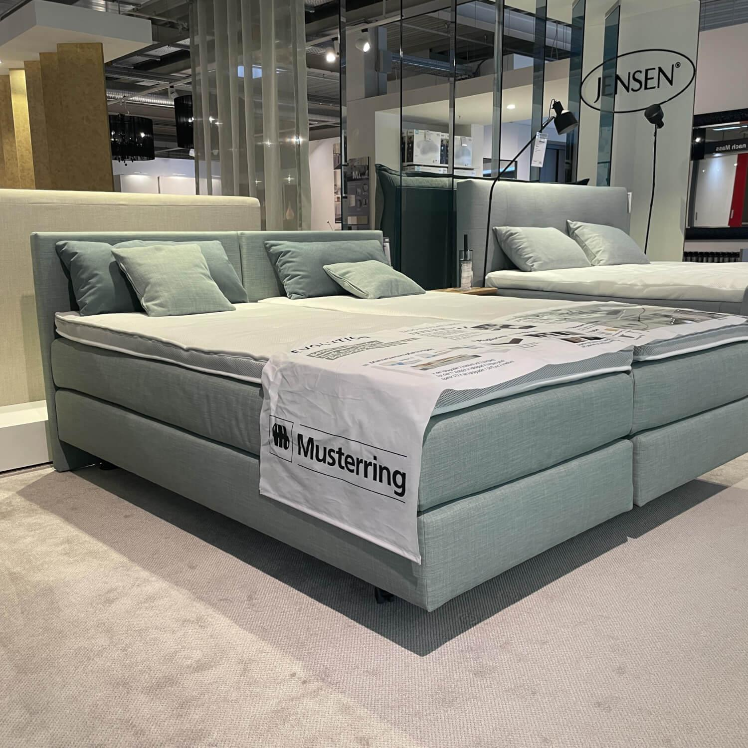 Musterring - Boxspringbett Evolution Bo Fix Stoff 09366 Grau Kopfteil A90 - 6