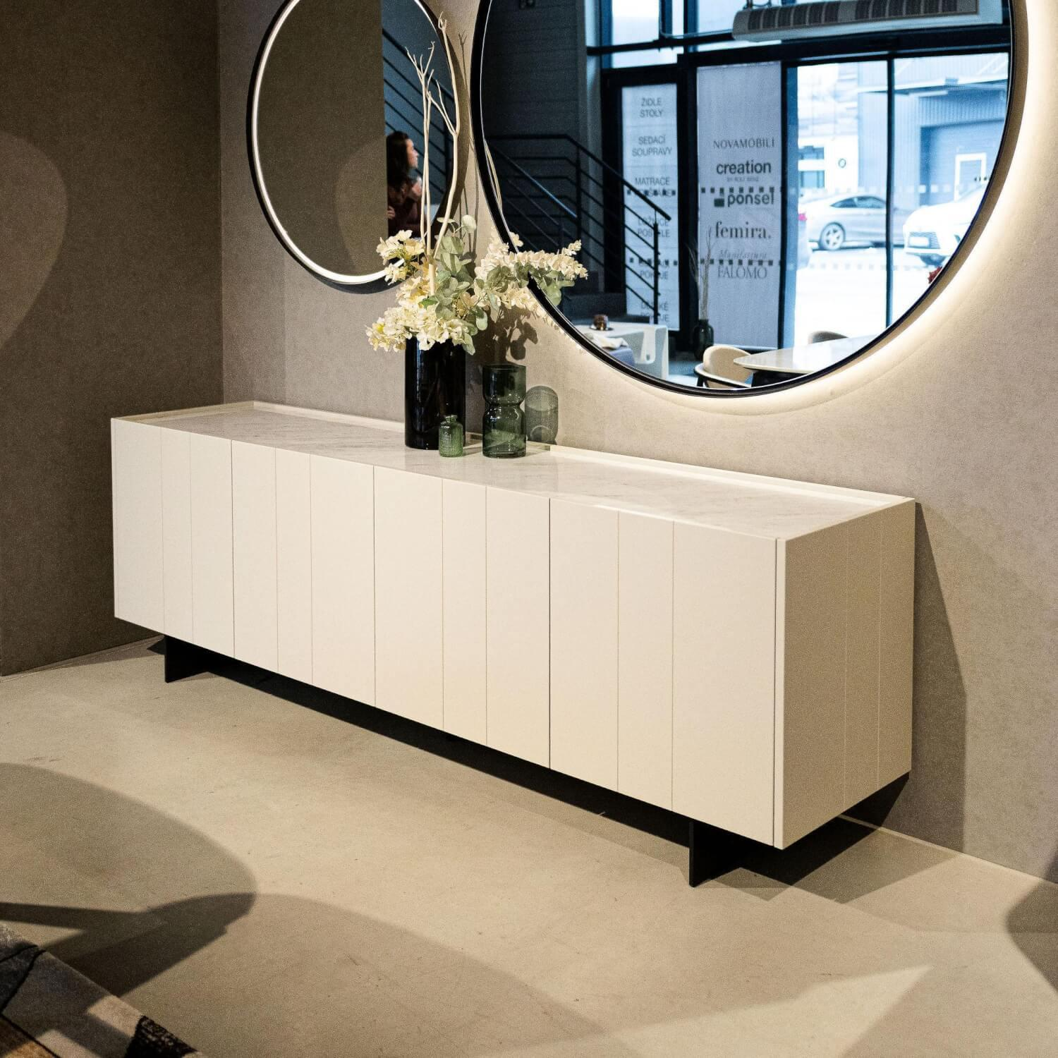Novamobili - Kommode Stripe Deckplatte Marmor Bianco Carrara Beige Creme - 4