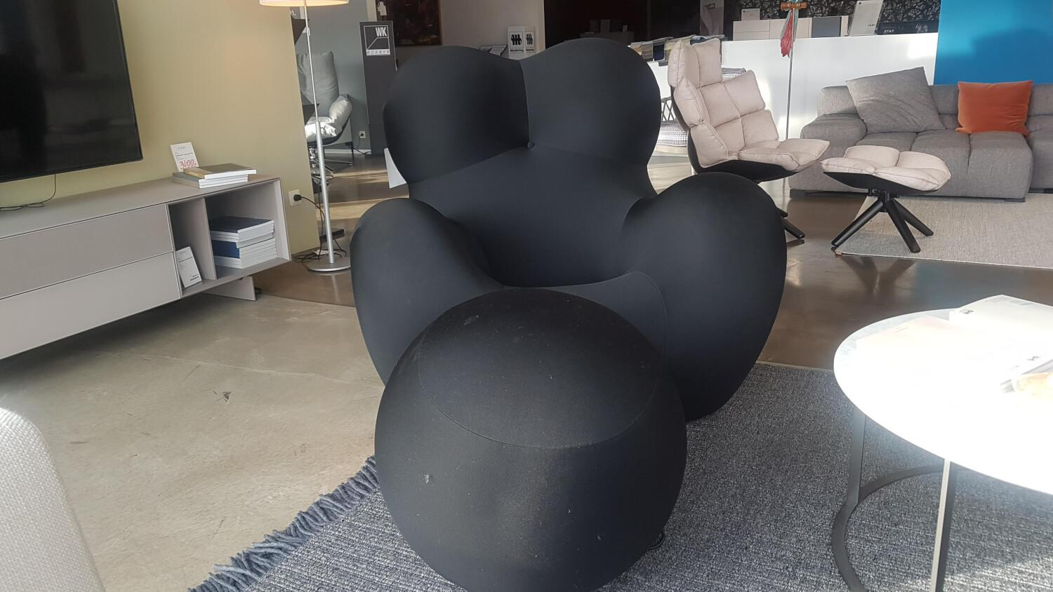 B&B Italia - Sessel UP 2000 Stoff Lora Schwarz mit Hocker - 7