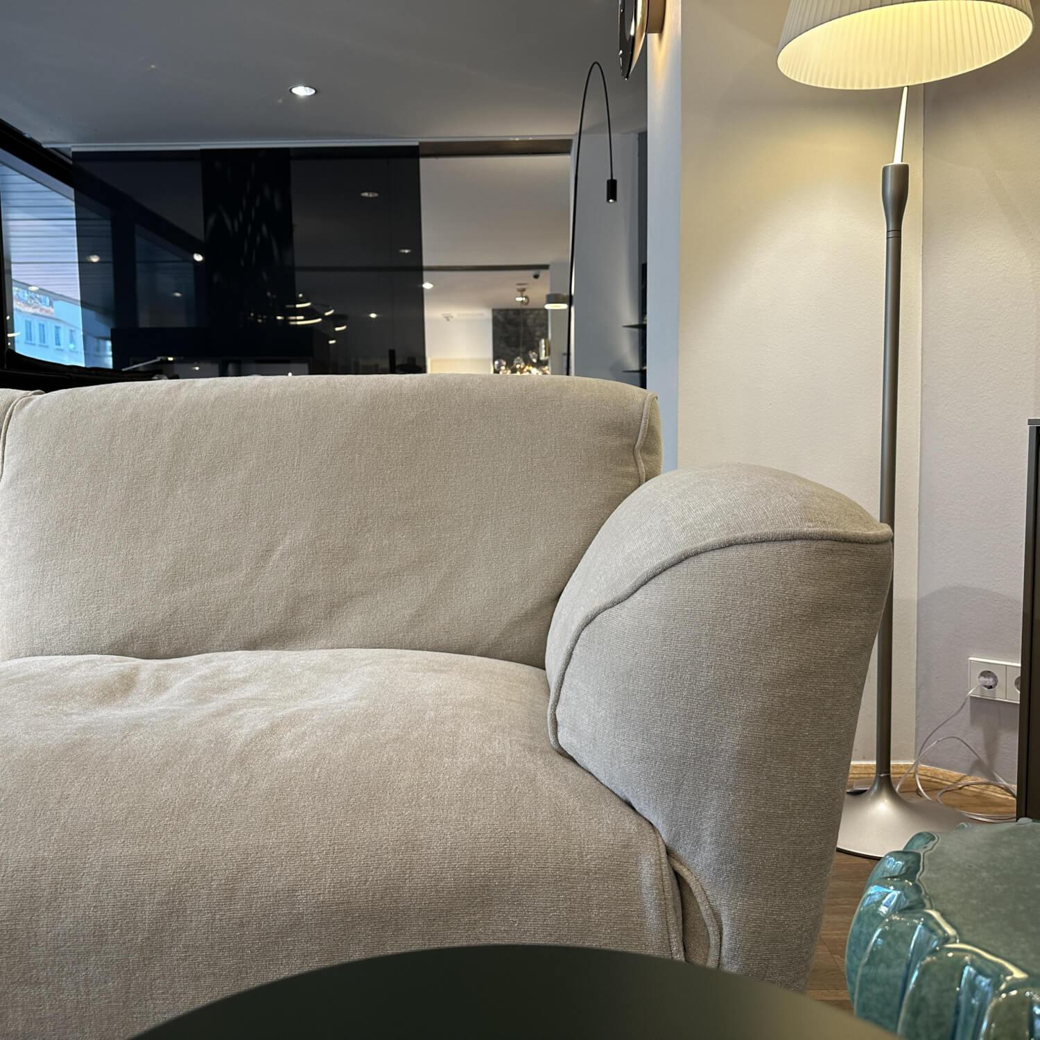Edra - Sofa Grande Soffice Stoff Imperial T 8560 Beige Füße Mit Stoff Bezogen Rückenlehne Verstellbar - 9