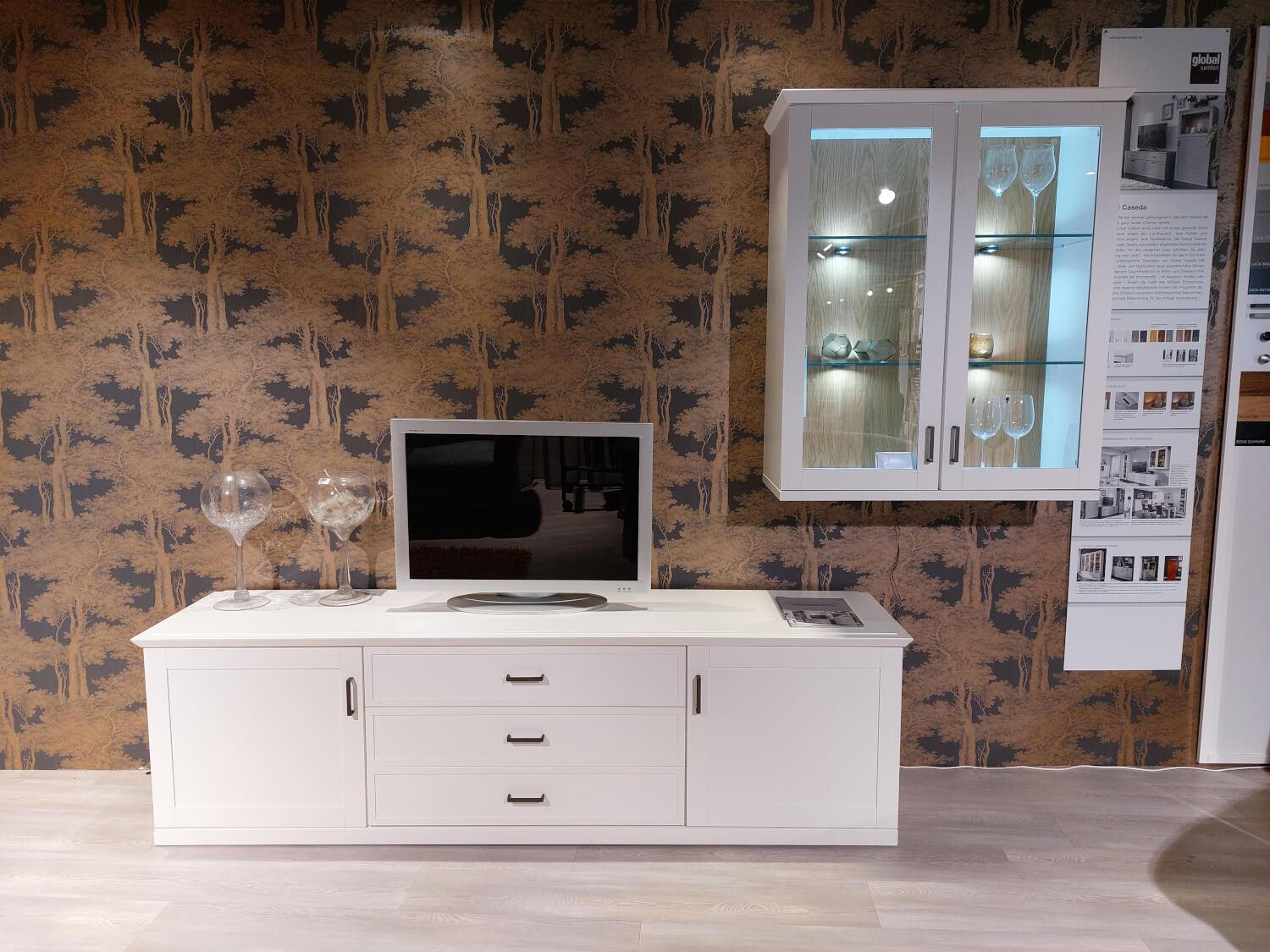 Global - Wall unit Caseda White lacquer Wild oak veneered Handle black - 4