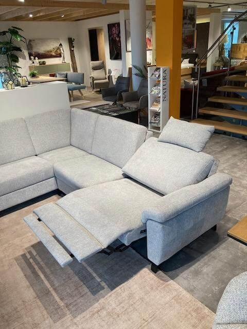 Dietsch - Ecksofa Enjoy Stoff 1 Mito Silber Grau mit Relaxfunktion - 3