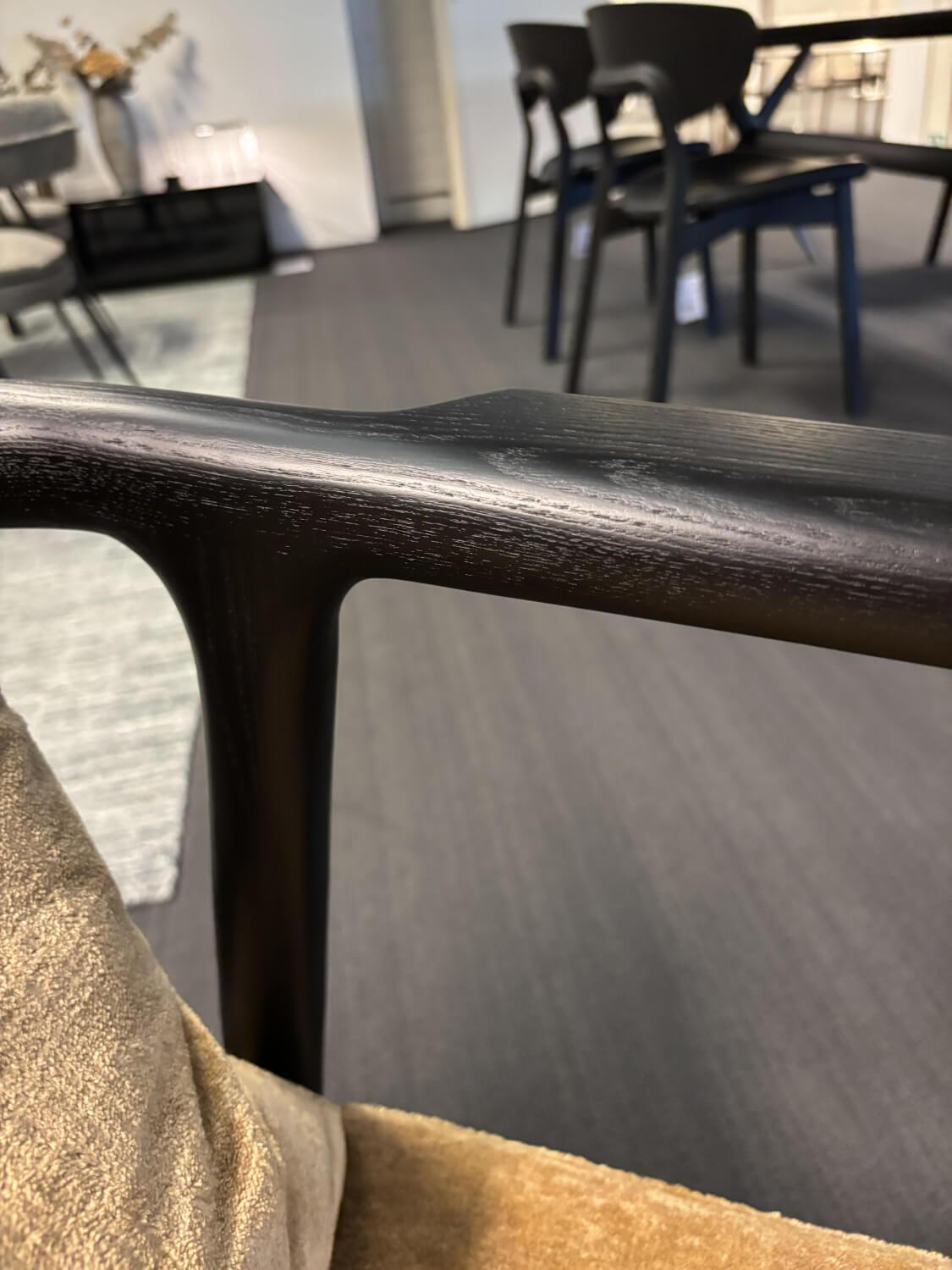 Flexform - Sessel Crono Stoff Endo Gelb Gestell Esche Gebeizt Kordel Leder Braun - 7