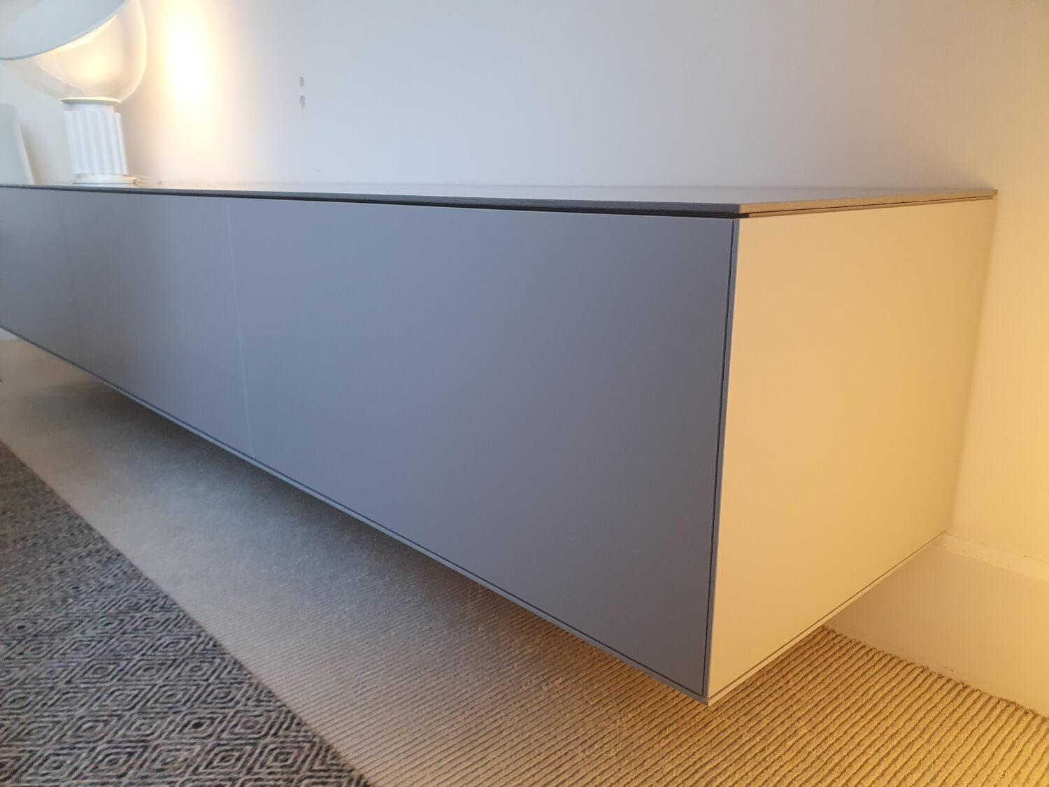 Piure - Sideboard Nex P51 Cool Grey Grau Abdeckplatte Oben Stone Grey ST01 Grau Wandhängend - 3