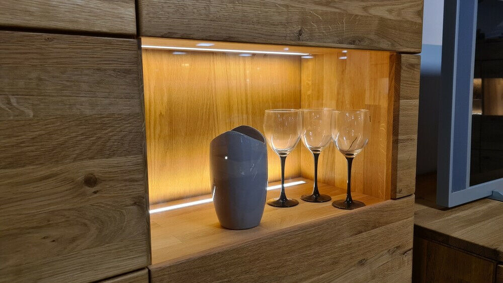 Natura - Wohnwand Cartago Soft Wildeiche Massiv Naturbelassen Geölt - 4