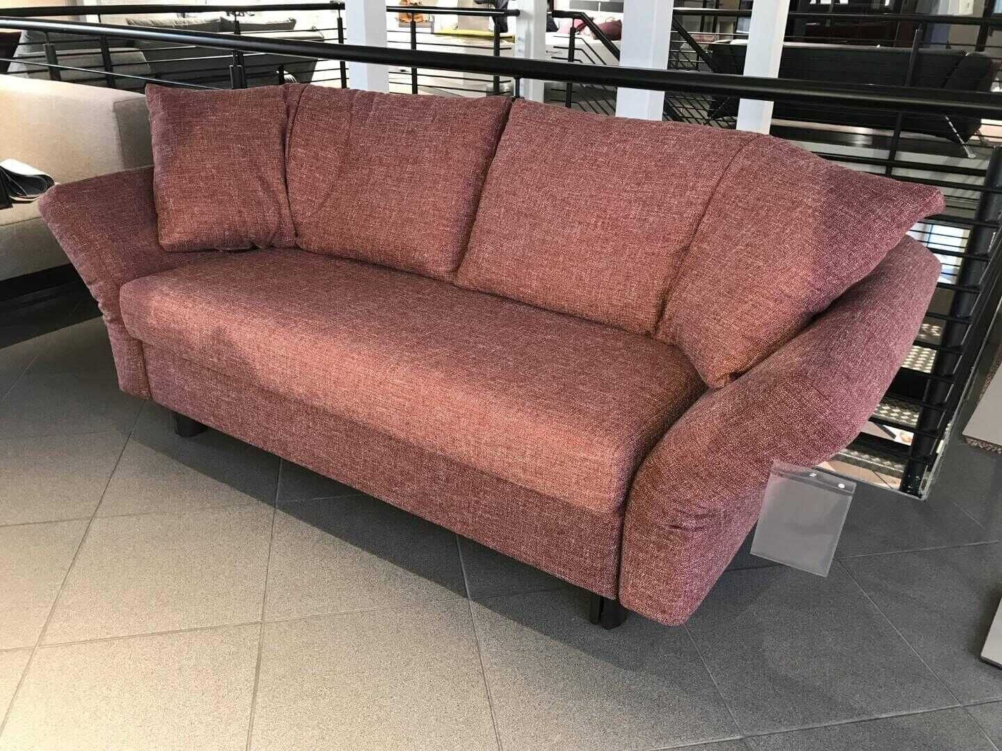 Franz Fertig - Schlafsofa Malou Stoff E 4183 Rot mit 2 Rückenkissen Füße Buche Moorbraun - 2