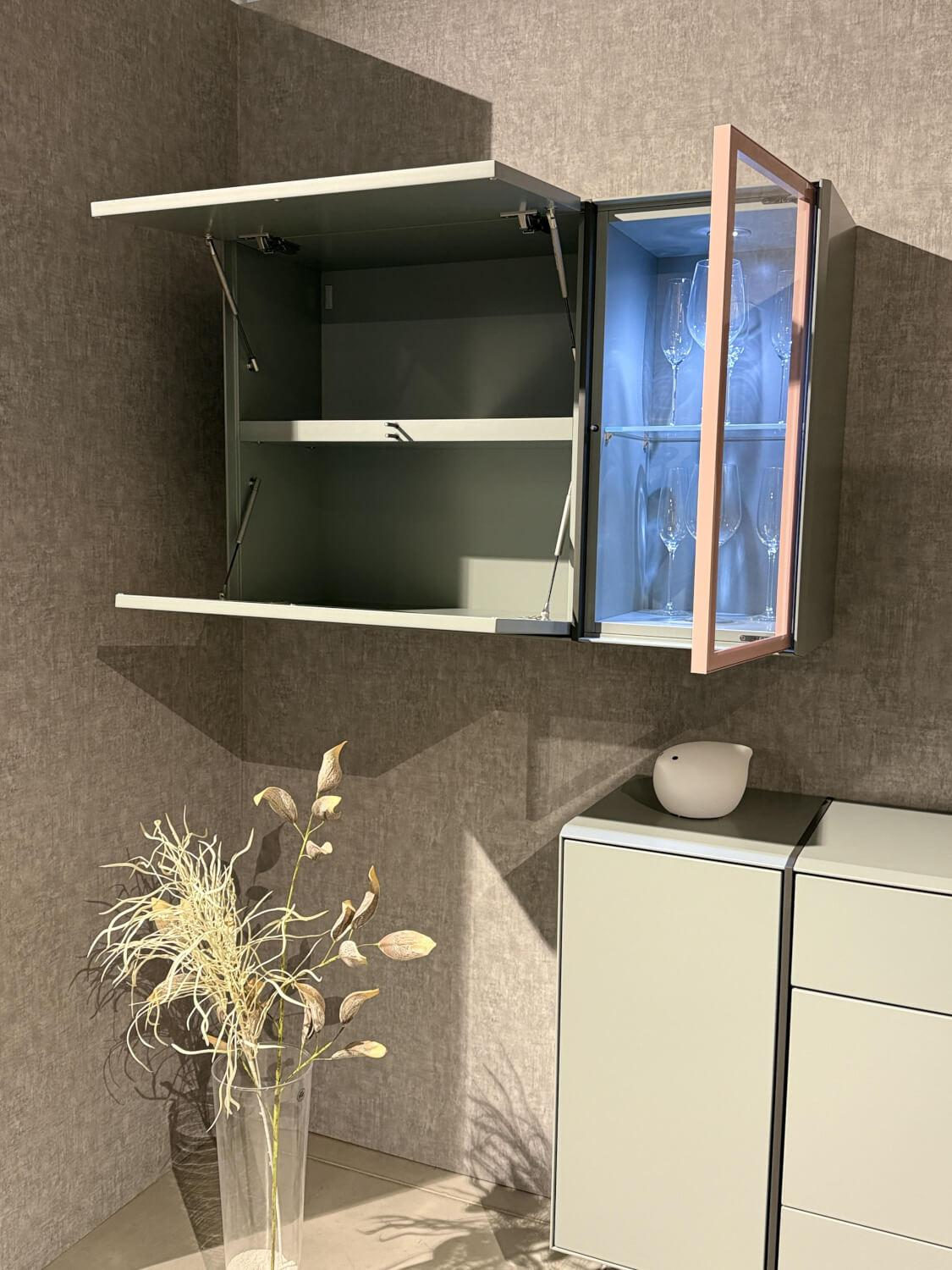 Hülsta - Sideboard Fonis Lack Grün Rosa Metallgestell Strukturlack Anthrazit - 7