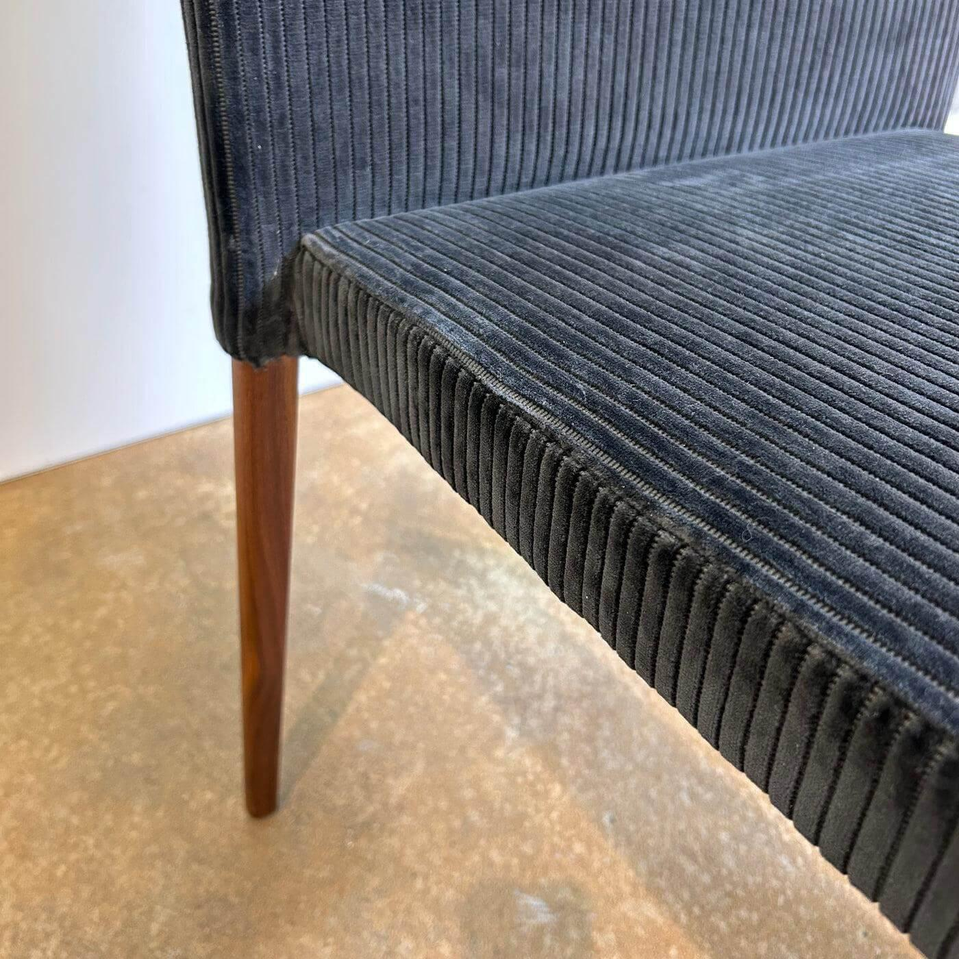 Walter Knoll - 2er-Set Stuhl Jason Lite 1900 Stoff Phlox 183 Dunkelblau Gestell Nussbaum Mit Splintanteil Inklusive Teflongleiter - 5