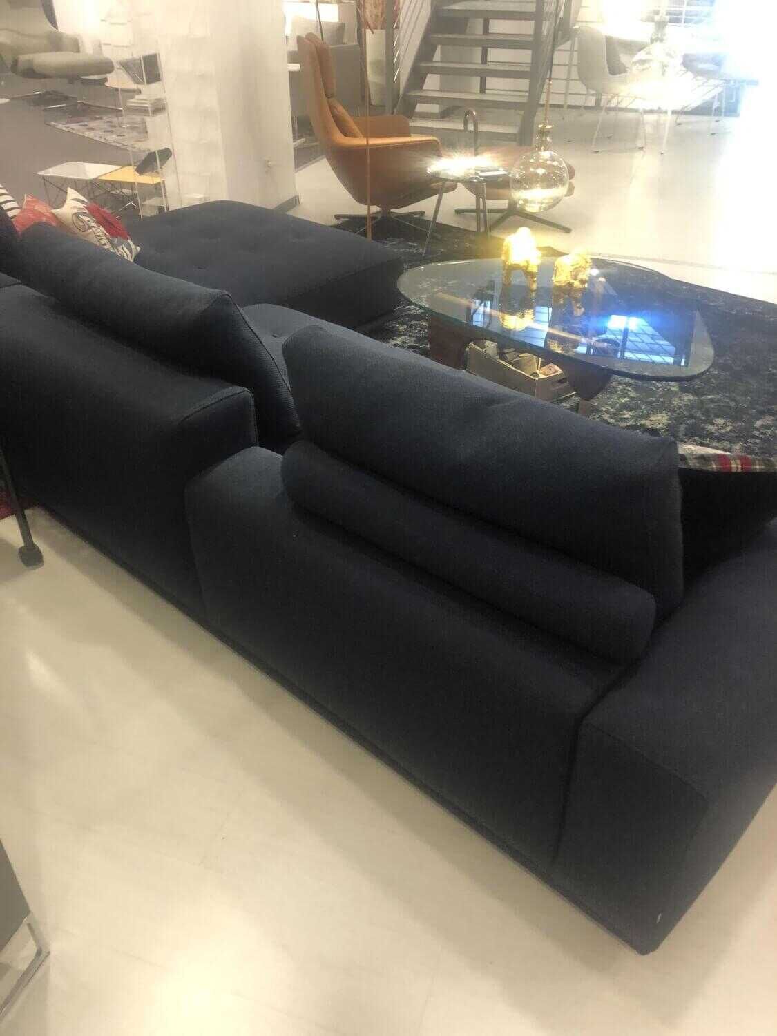 Zanotta - Ecksofa Shiki Stoff 30 Notte Blau mit 3 Rückenkissen - 5