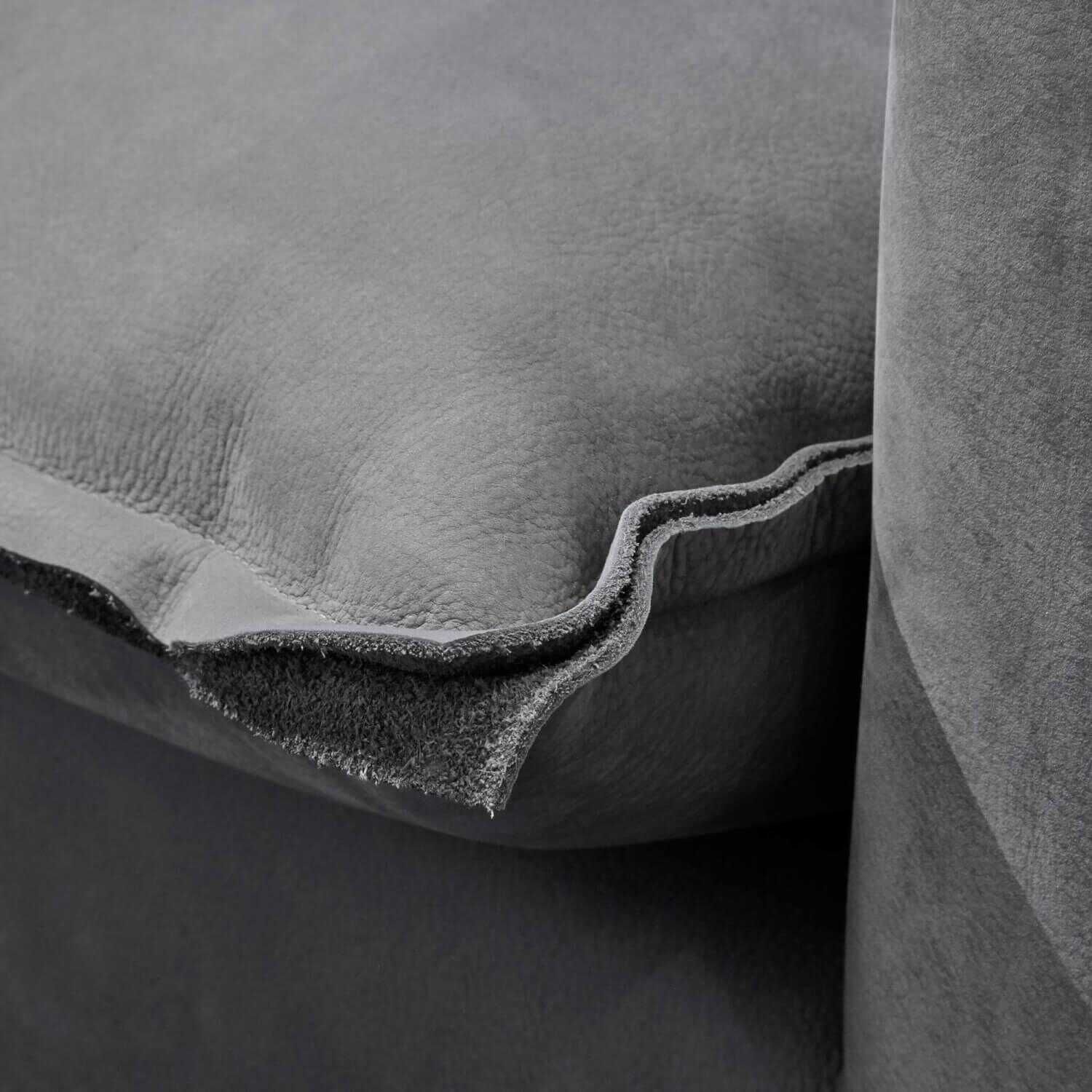 Sofa Brest Nabuck Leder Light Grau Cat. A