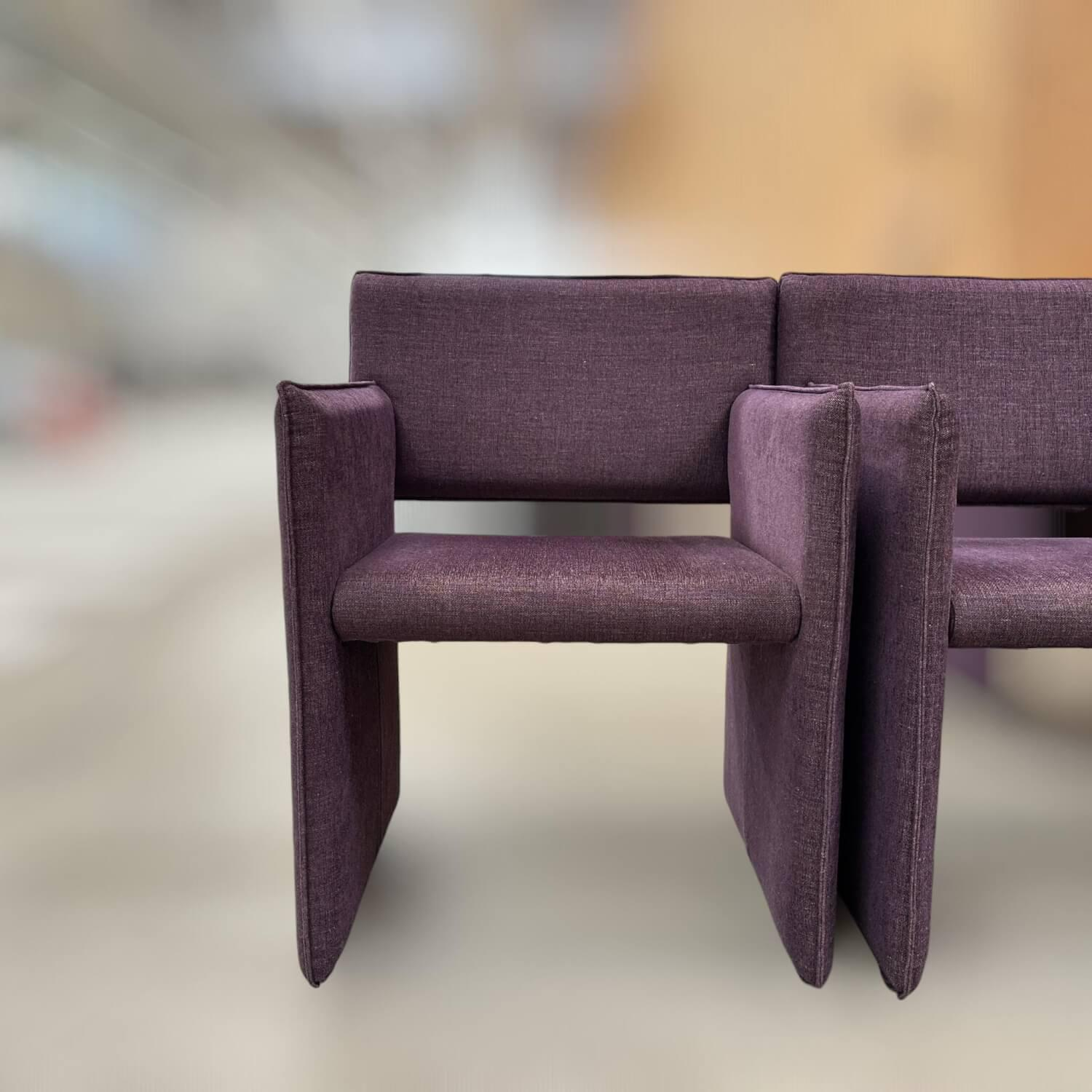 COR - 4er Set Armlehnsessel Noto 19111 Stoff 8162 Bordeaux Violett - 4