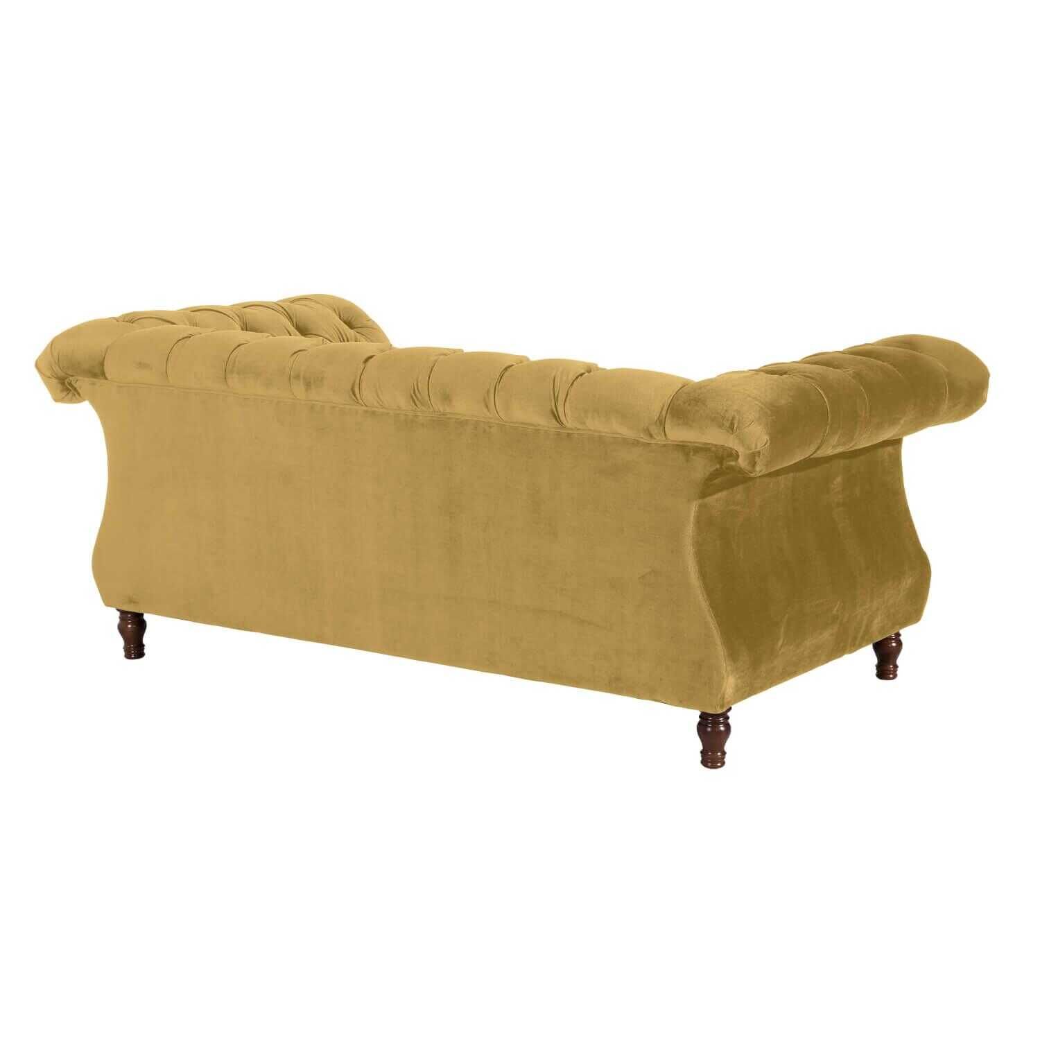 Max Winzer - 2-Sitzer Sofa Ivette Samtvelours Mais Füße Buche Nussbaum Dunkel - 2