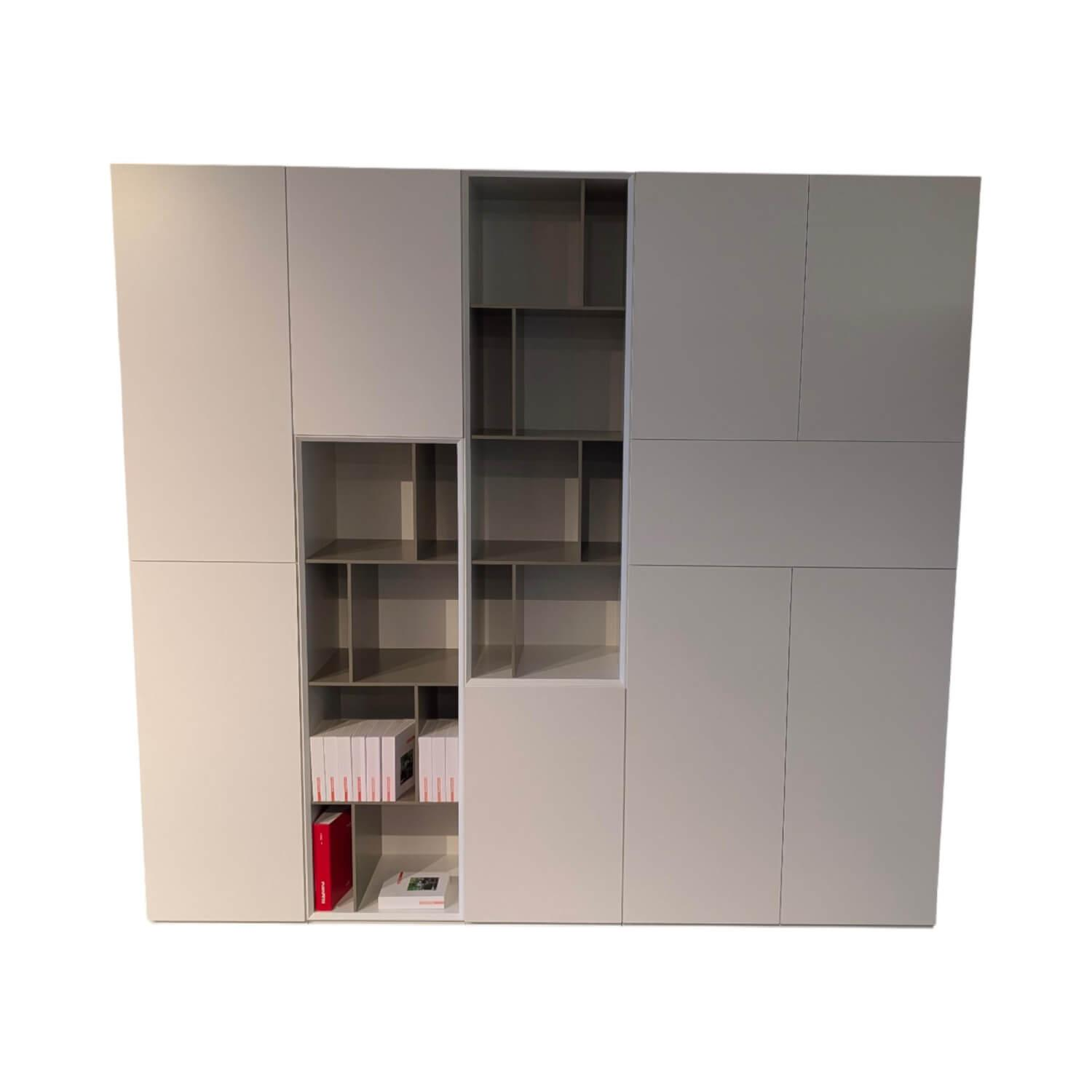 Kettnaker - Wohnwand Alea Lack Matt Weiß Basalt Grau Und Seide Beige - 1