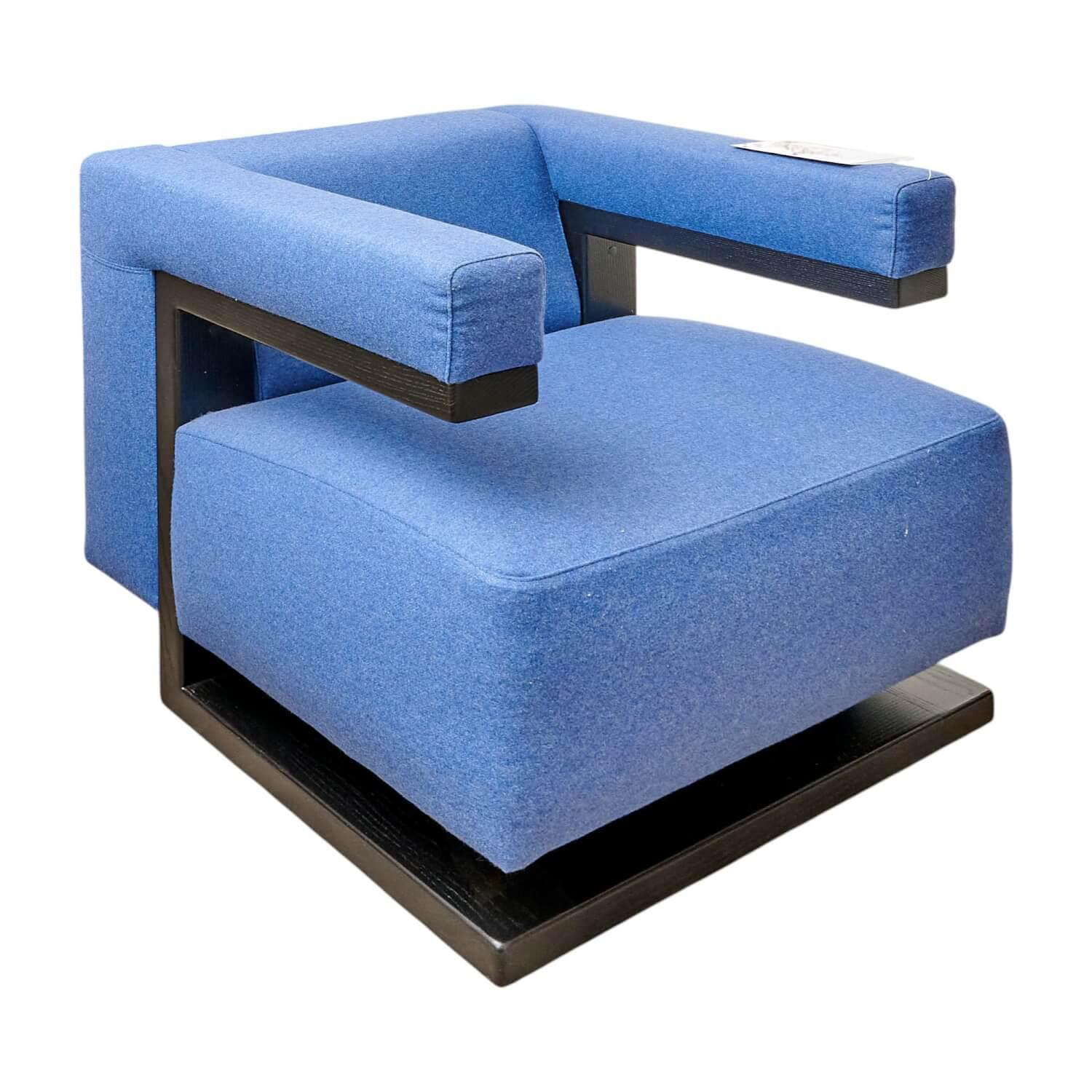 Tecta - Sessel Gropius F51 Stoff Dama 0077 Blau Gestell Esche Schwarz - 1